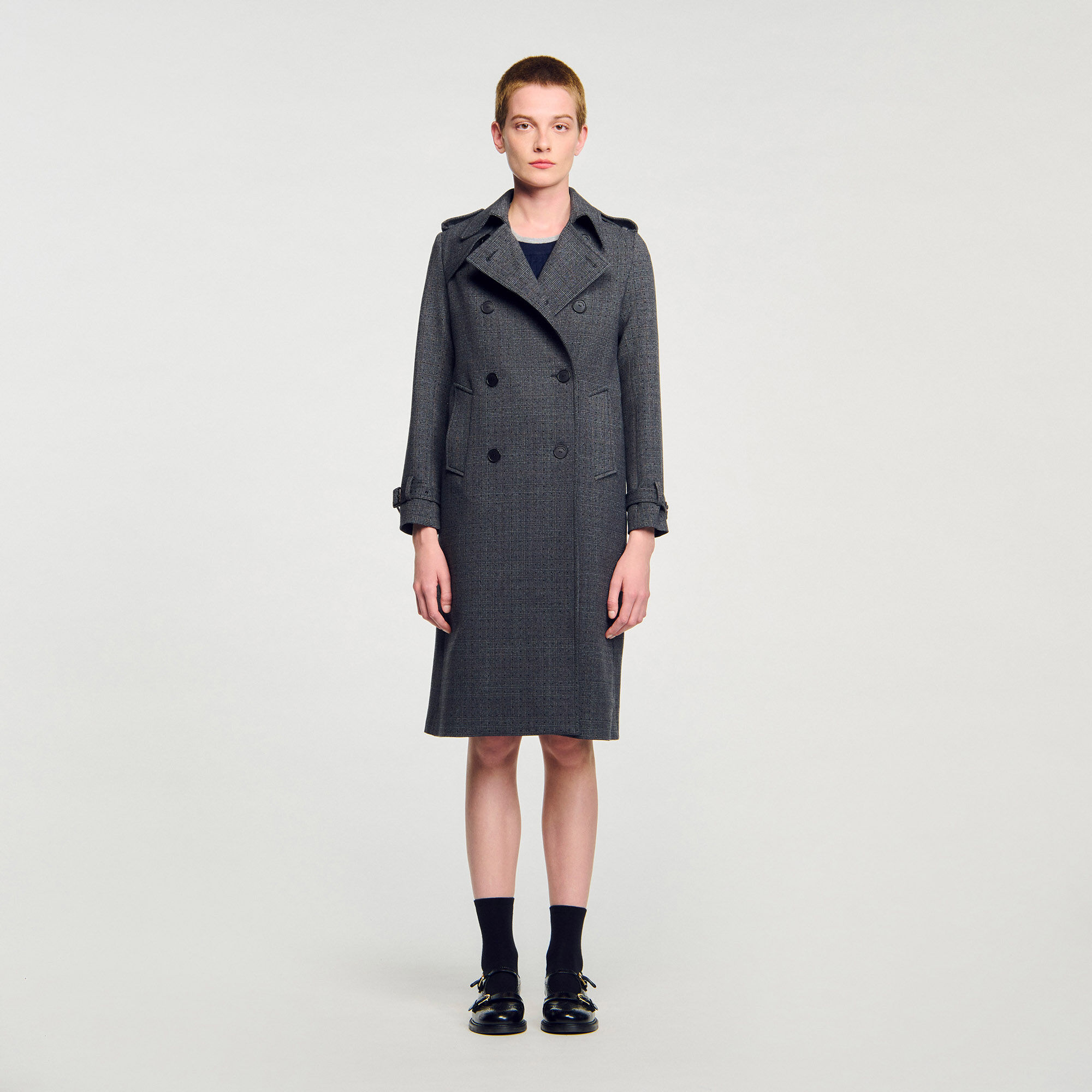 Chaqueta de trench con lentejuelas