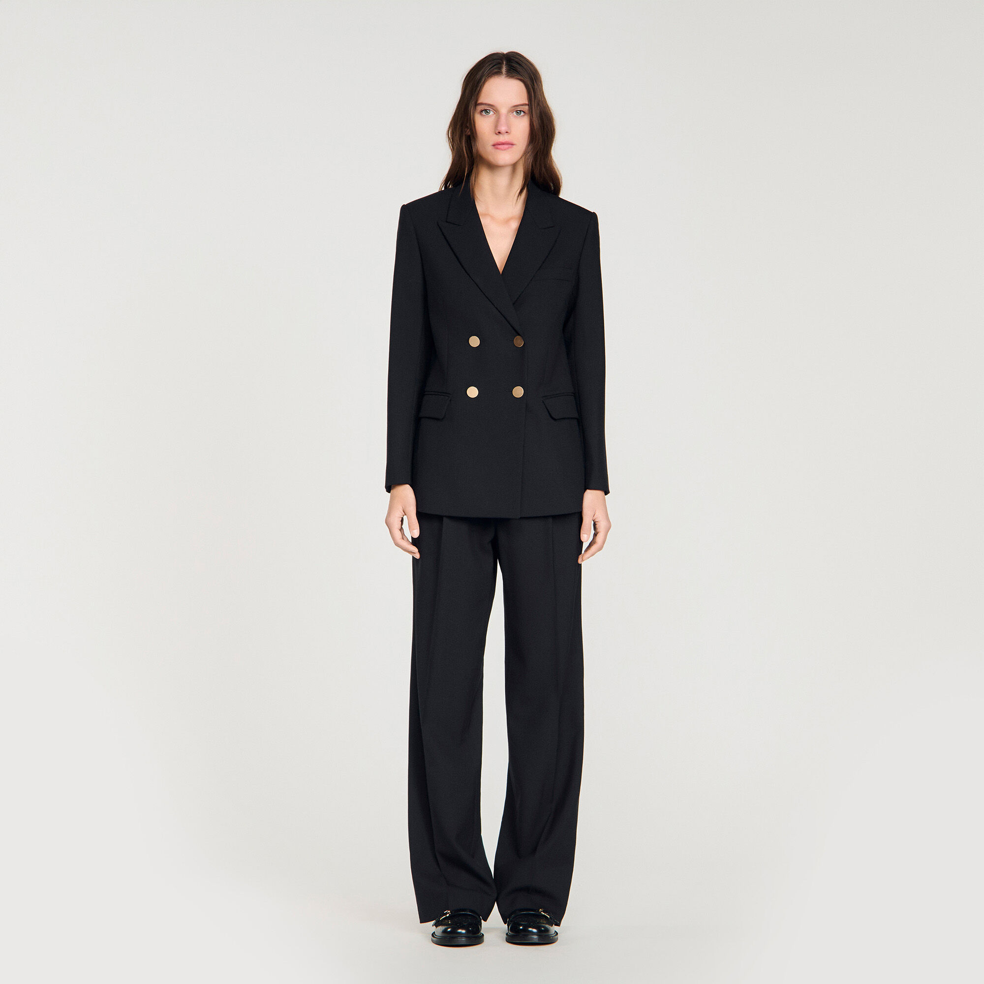 Chaqueta de traje ajustada de lana