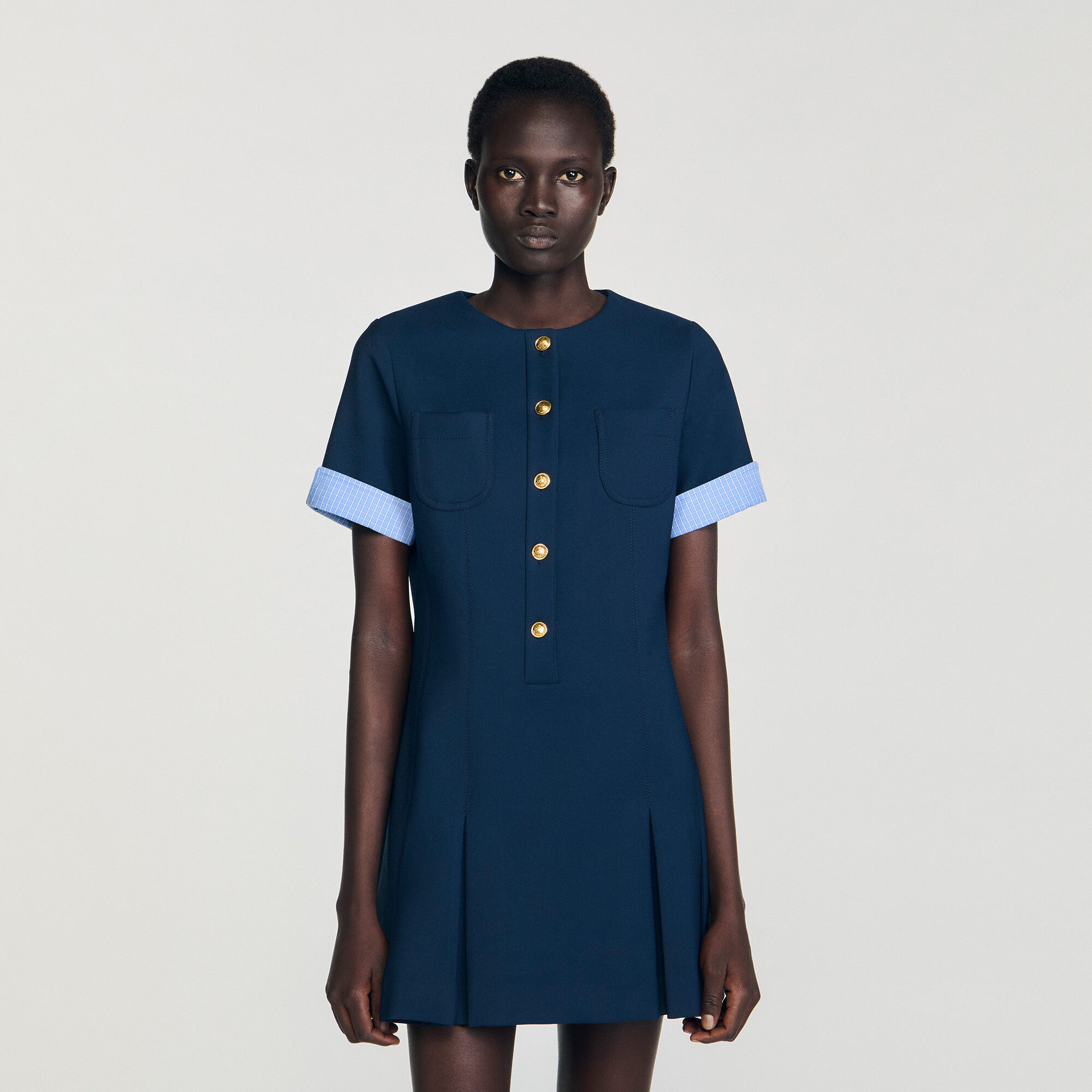 Vestido plisado mini
