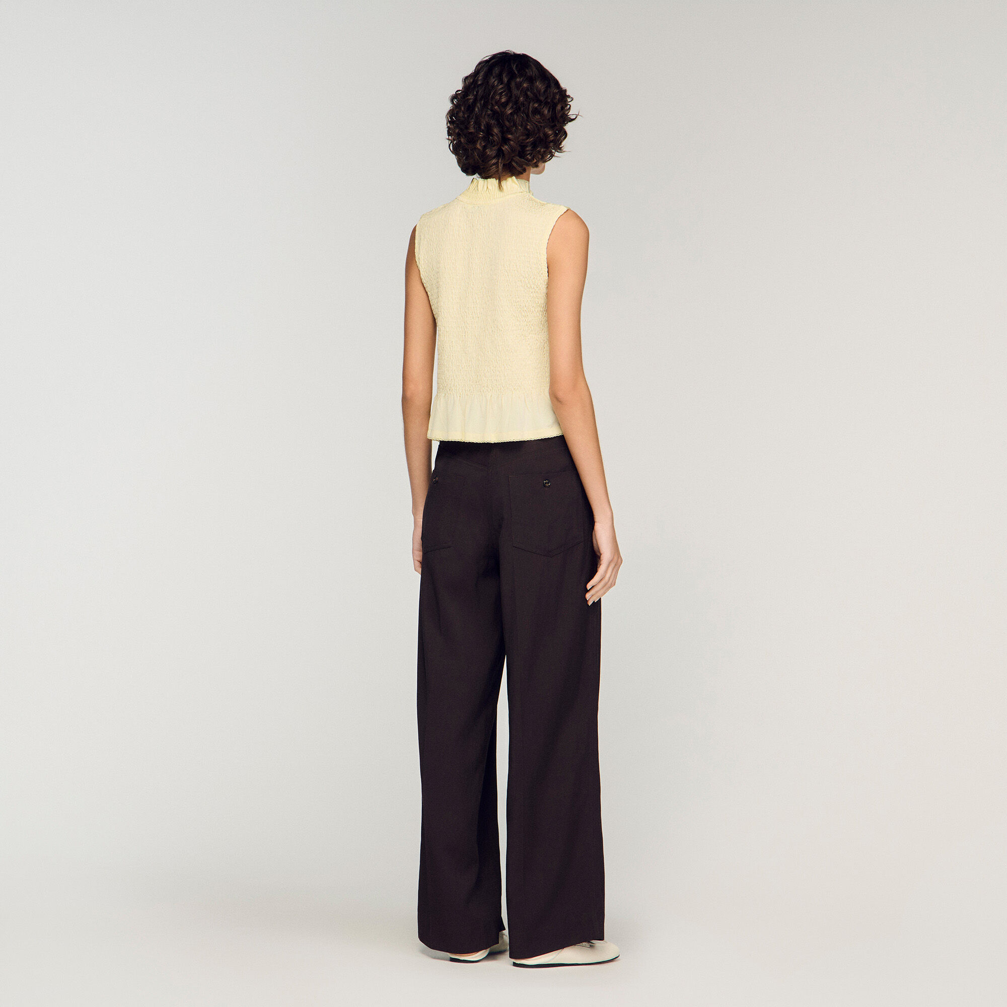 Camisola con volantes y elastizado