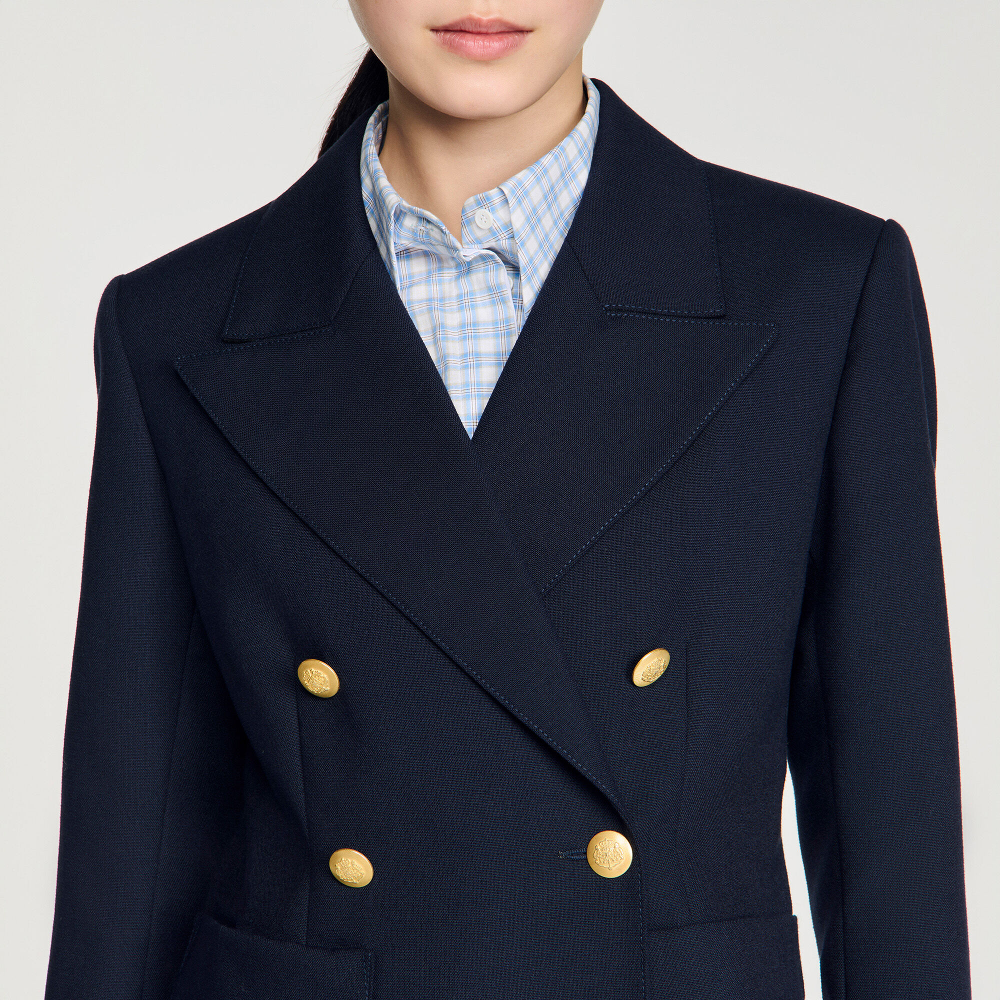 Chaqueta de traje de lana con corte ajustado