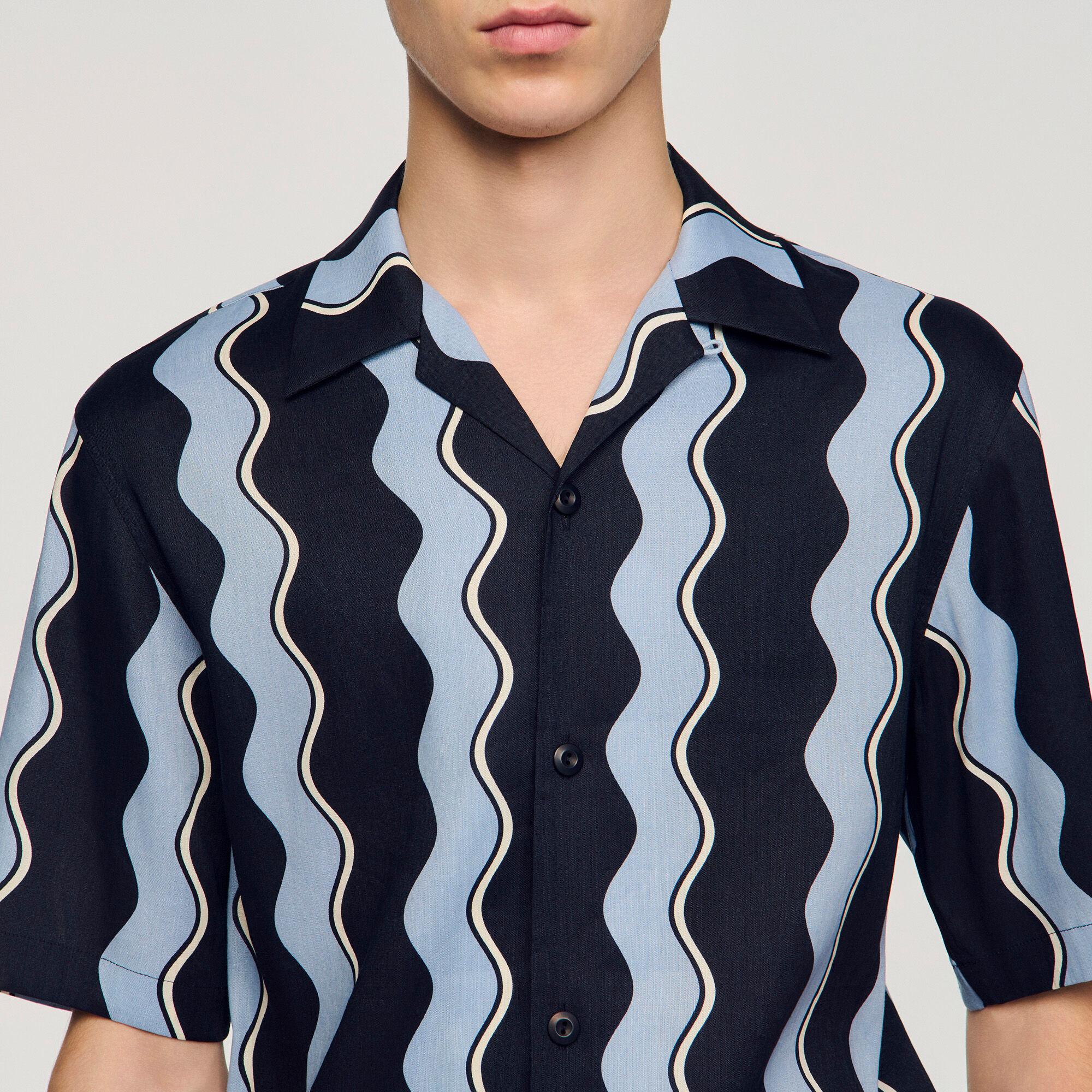 Camisa de lino estampada