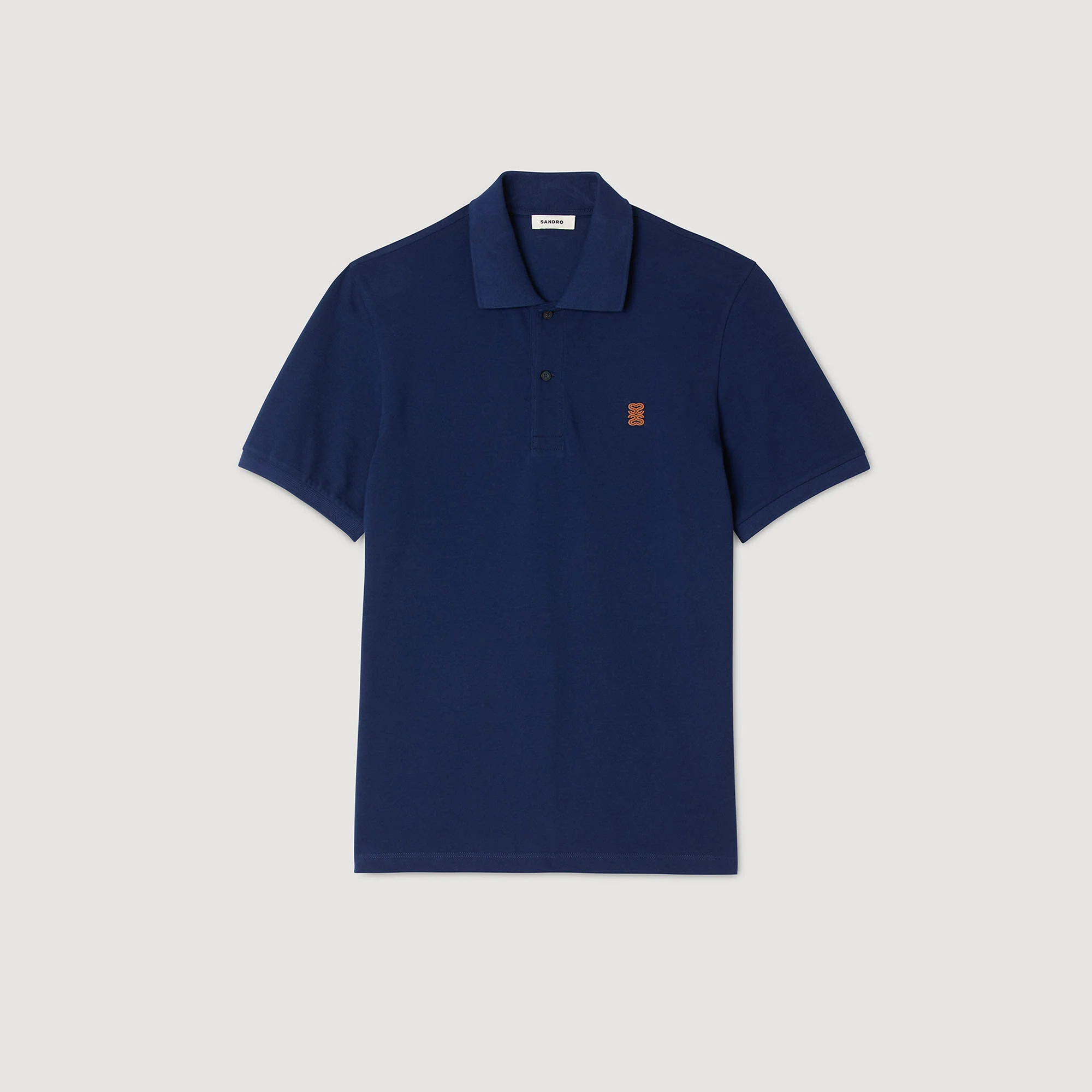 Camiseta polo con logotipo de cuero