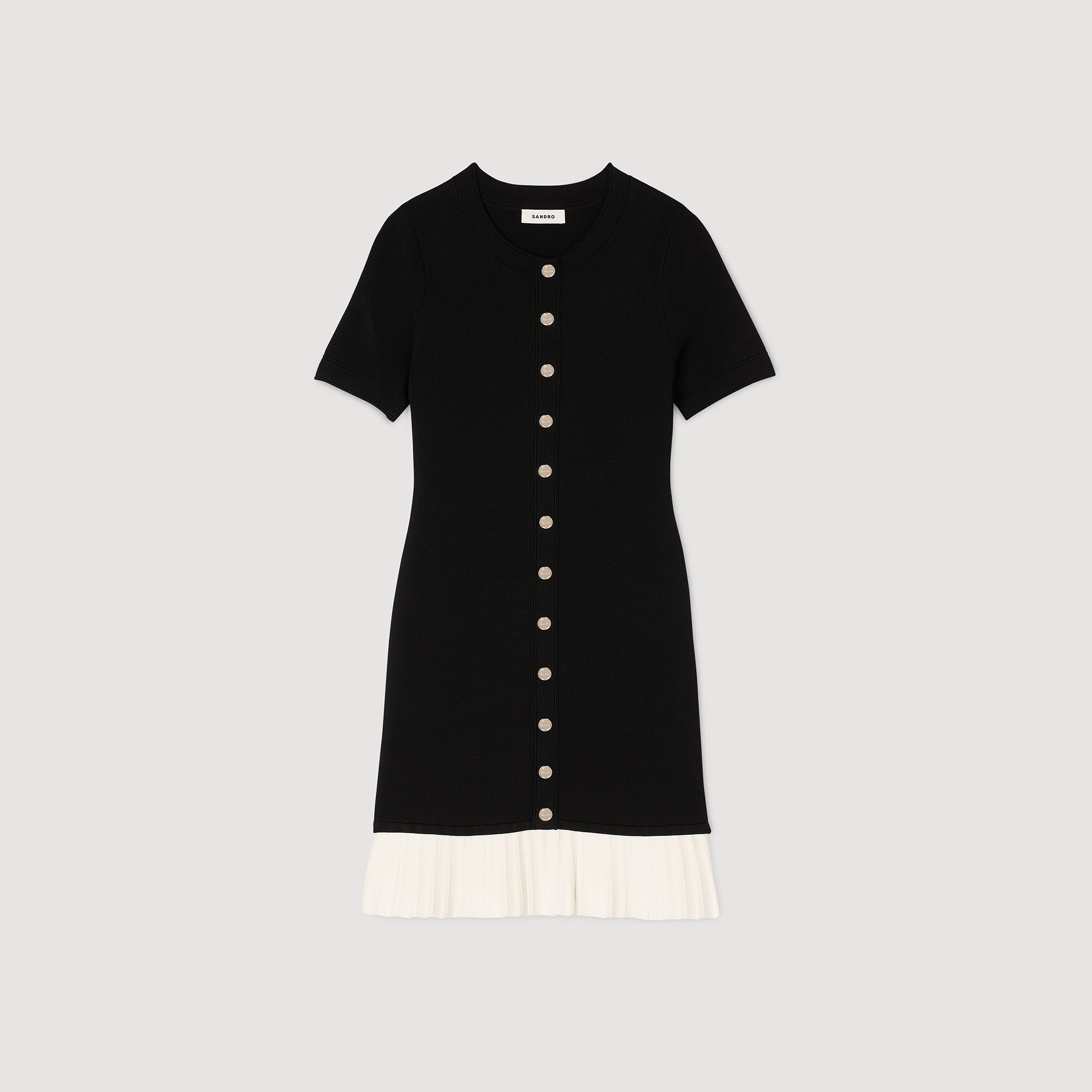 Vestido de punto mini con volantes