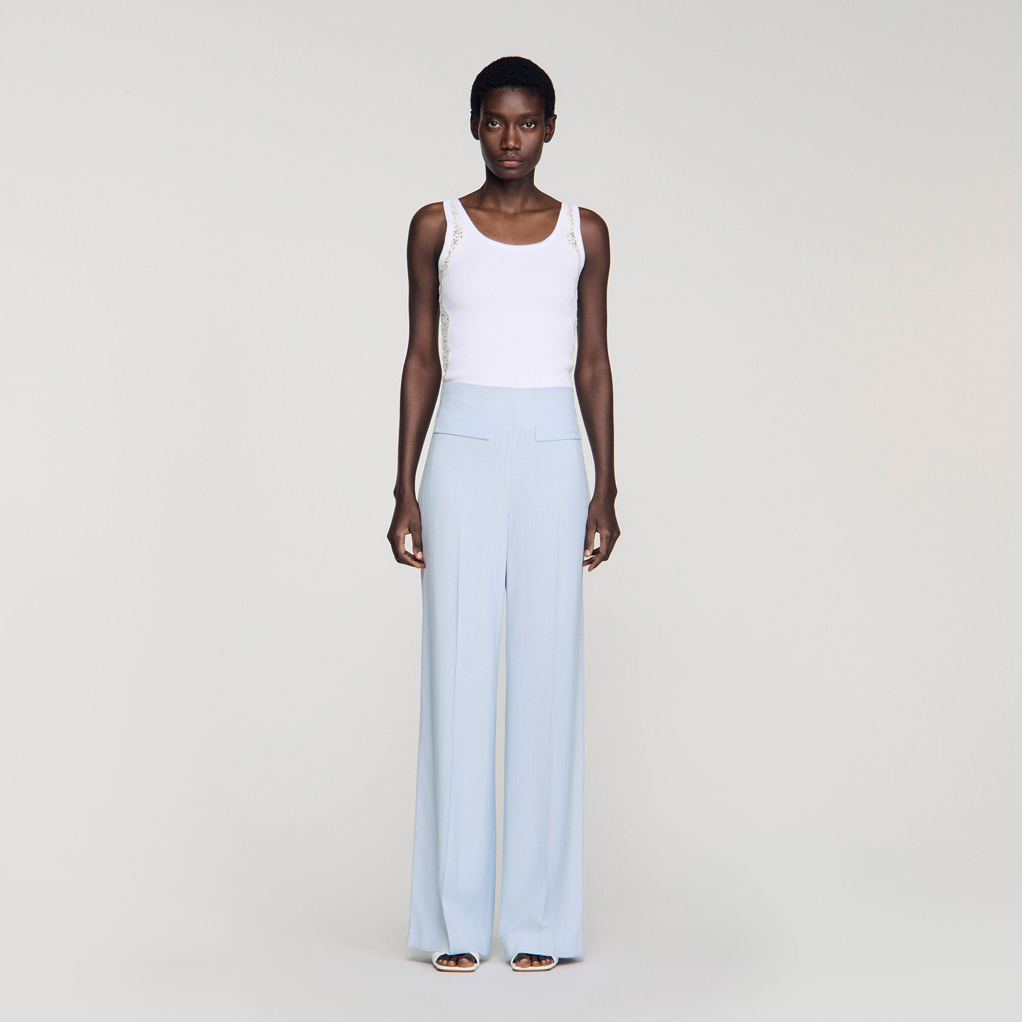 Pantalones de lentejuelas con rayas