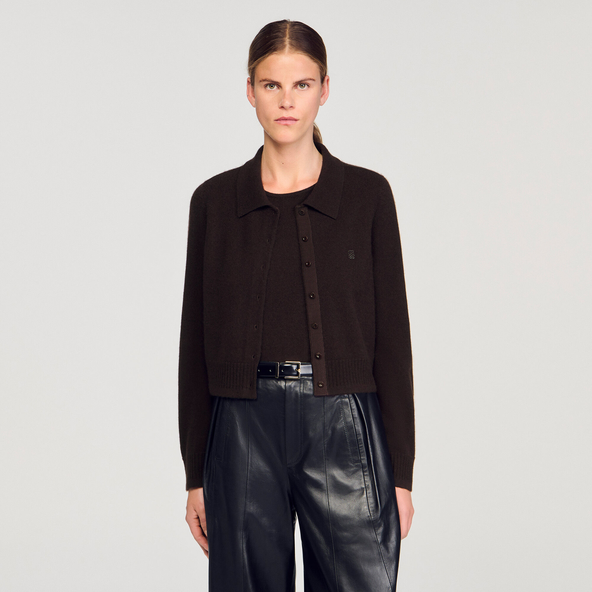 Cardigan de cuello camisero