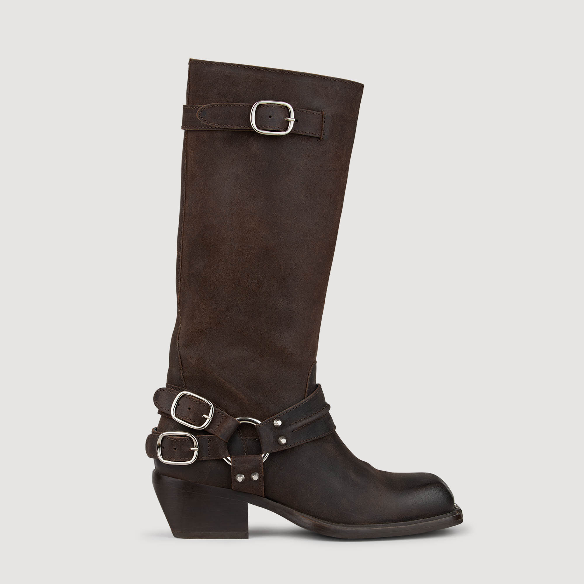 Botas de hebilla de cuero