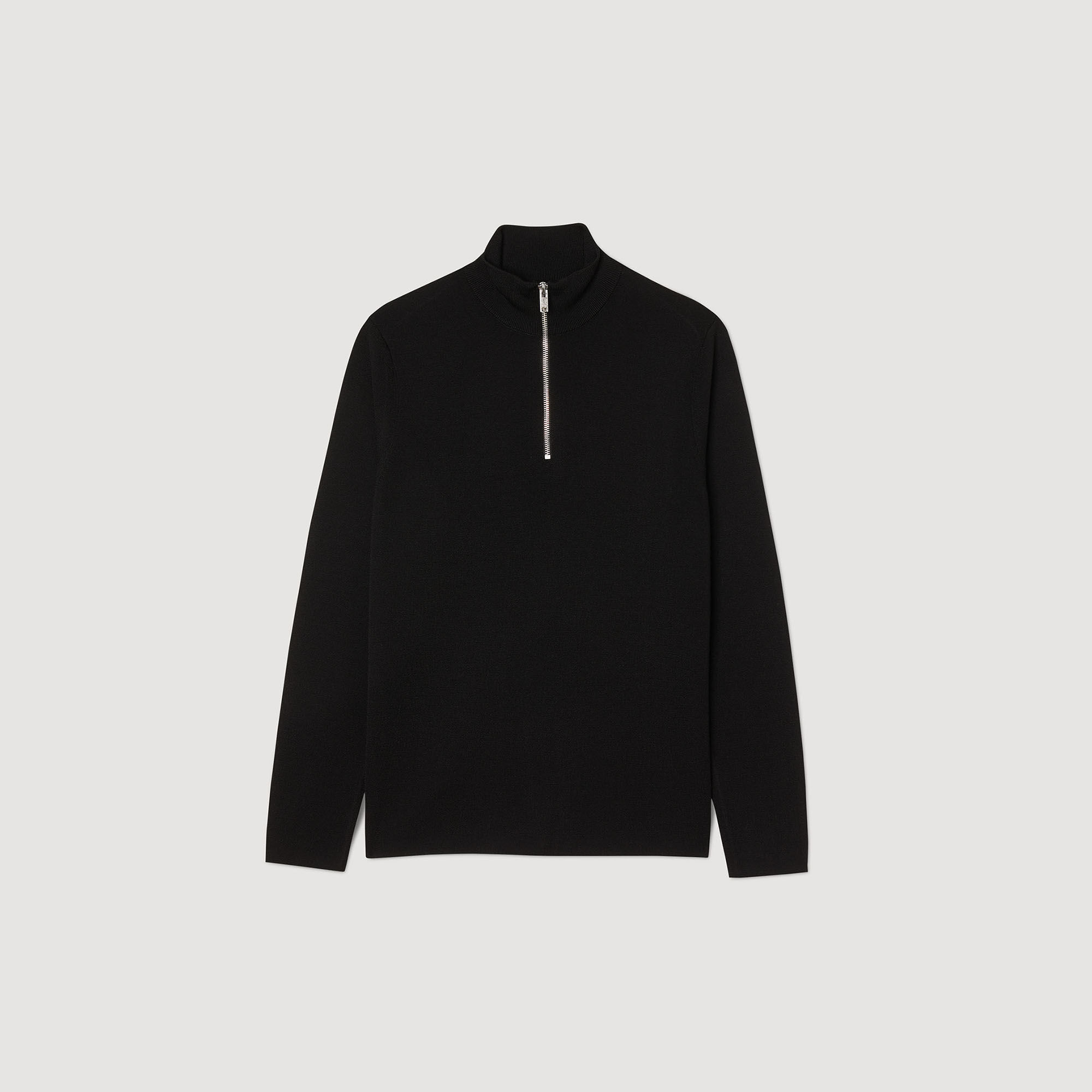 Sweater de lana con cuello con cremallera