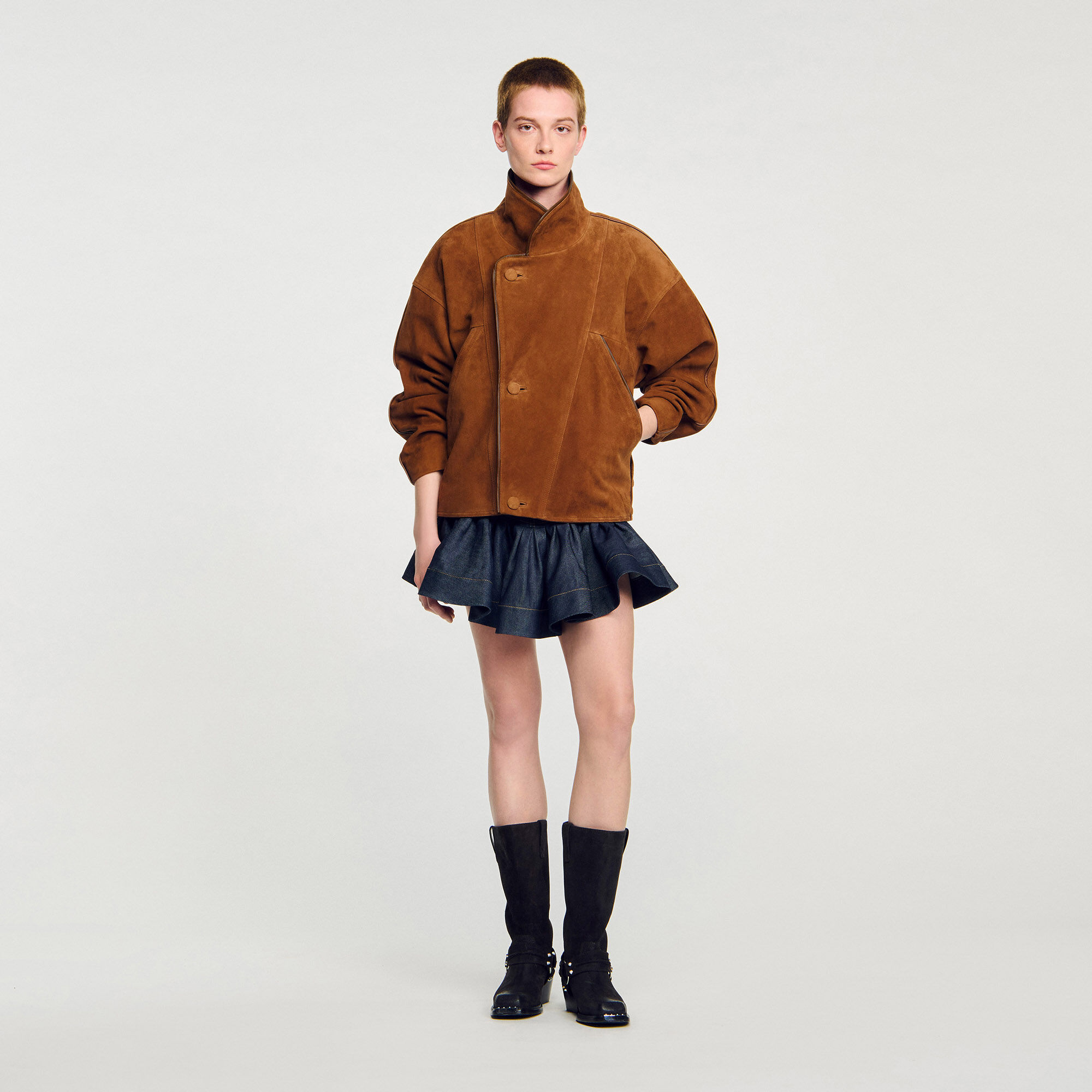 Chaqueta de ante oversize