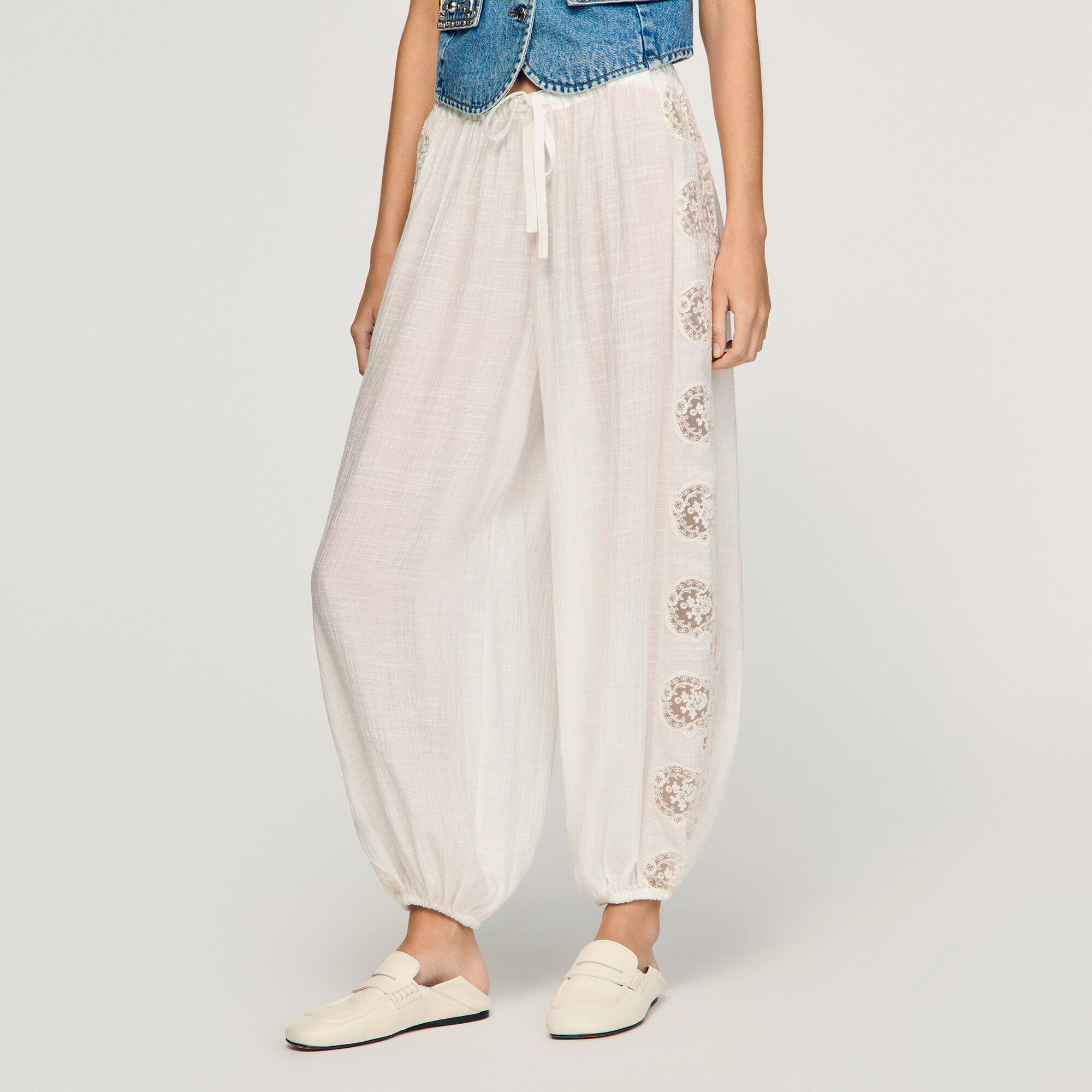 Pantalones de globo arrugados
