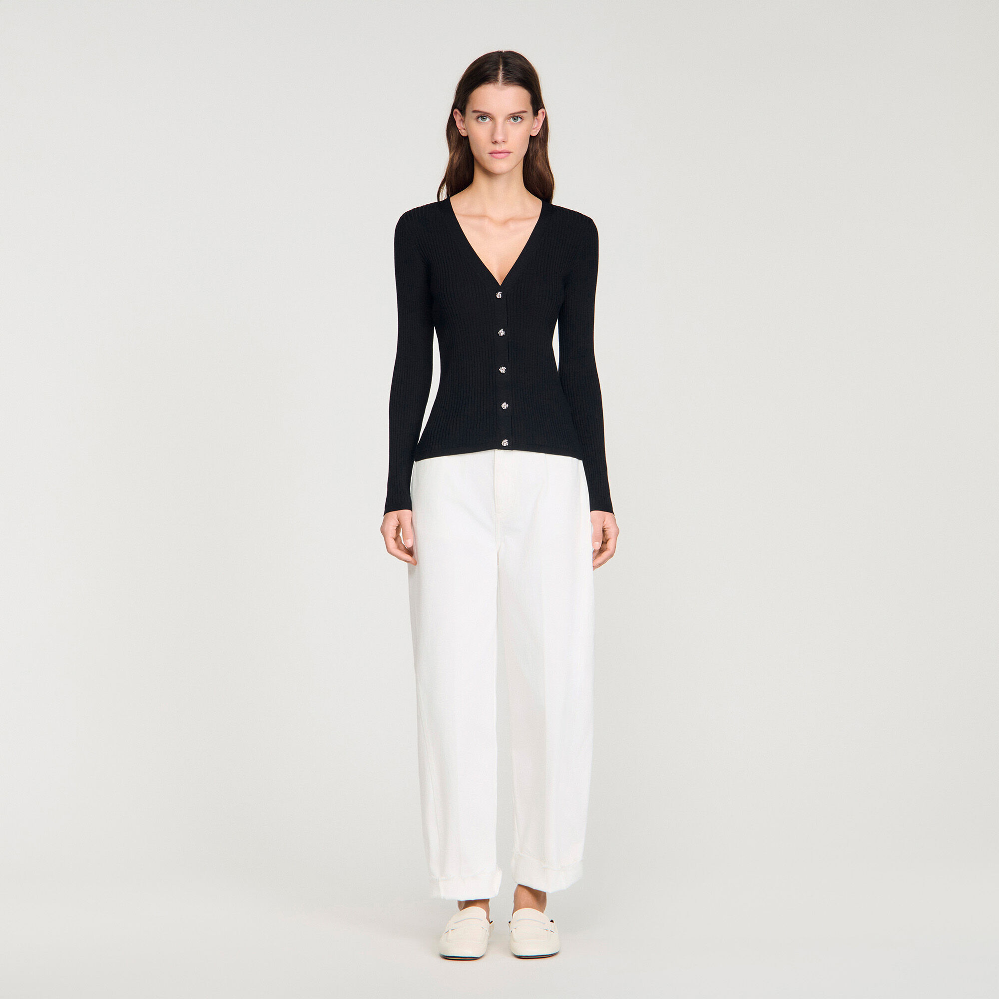 Cardigan de punto con botones decorativos