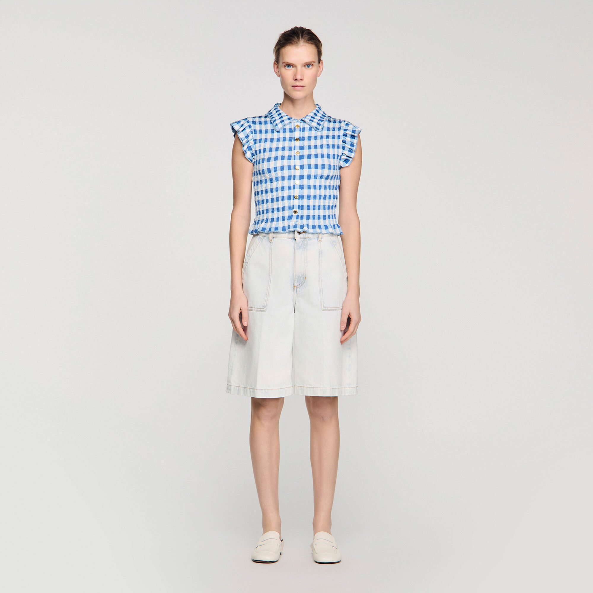 Camisa de cuadros con volantes
