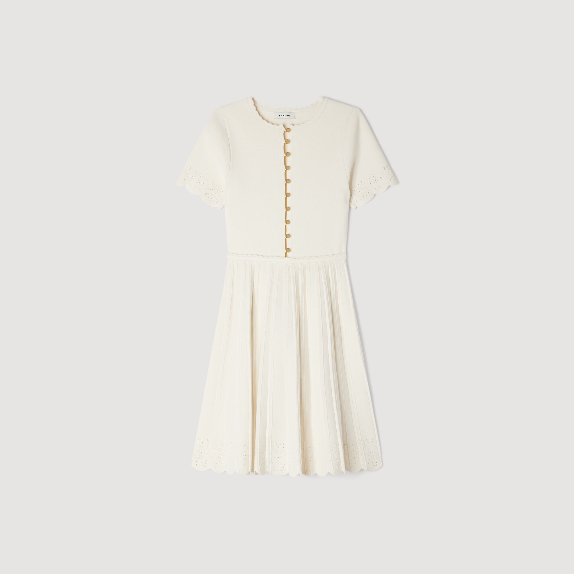 Vestido mini de punto pointelle