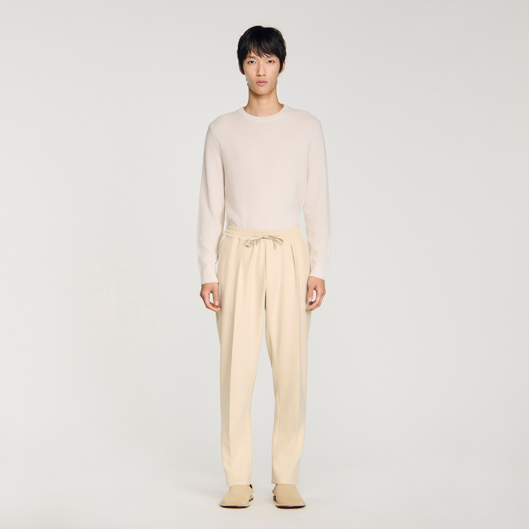 Pantalones rectos elásticos