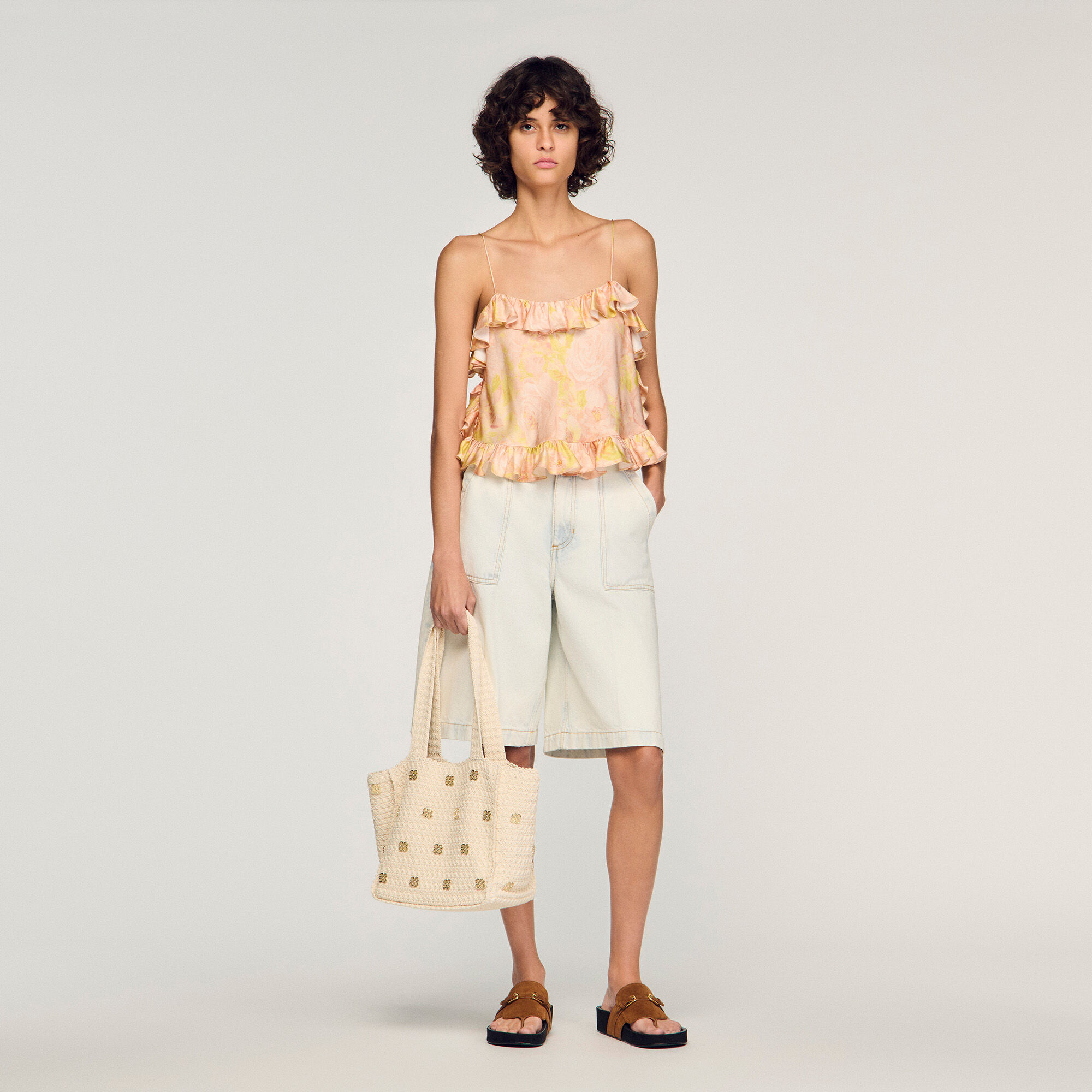 Top corto estampado floral