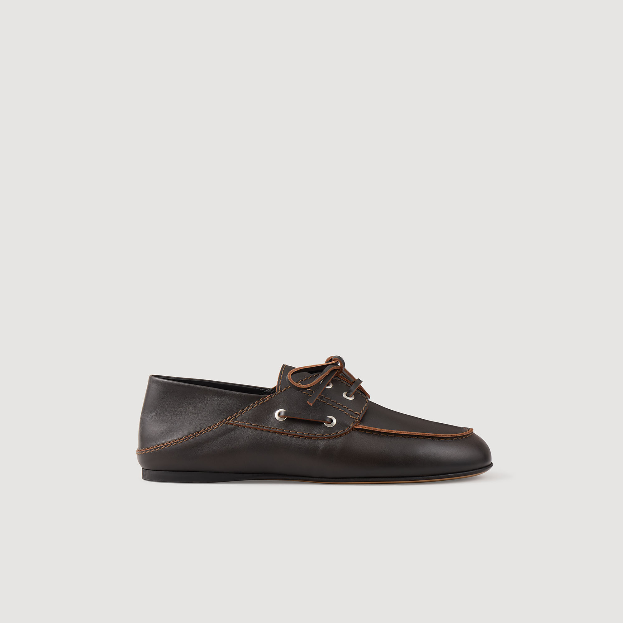 Zapatillas de barco de cuero tipo mocasín