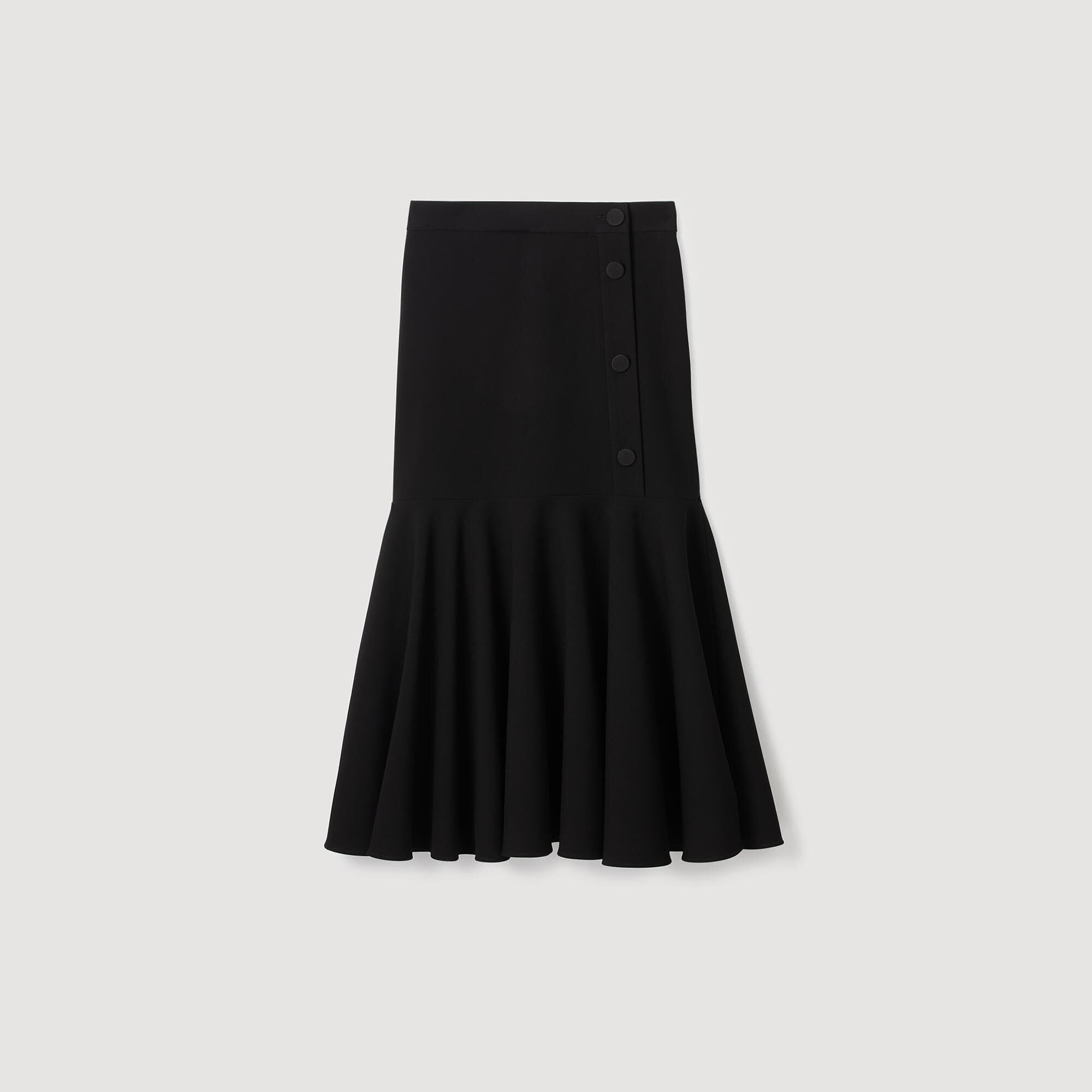 Falda midi con volantes