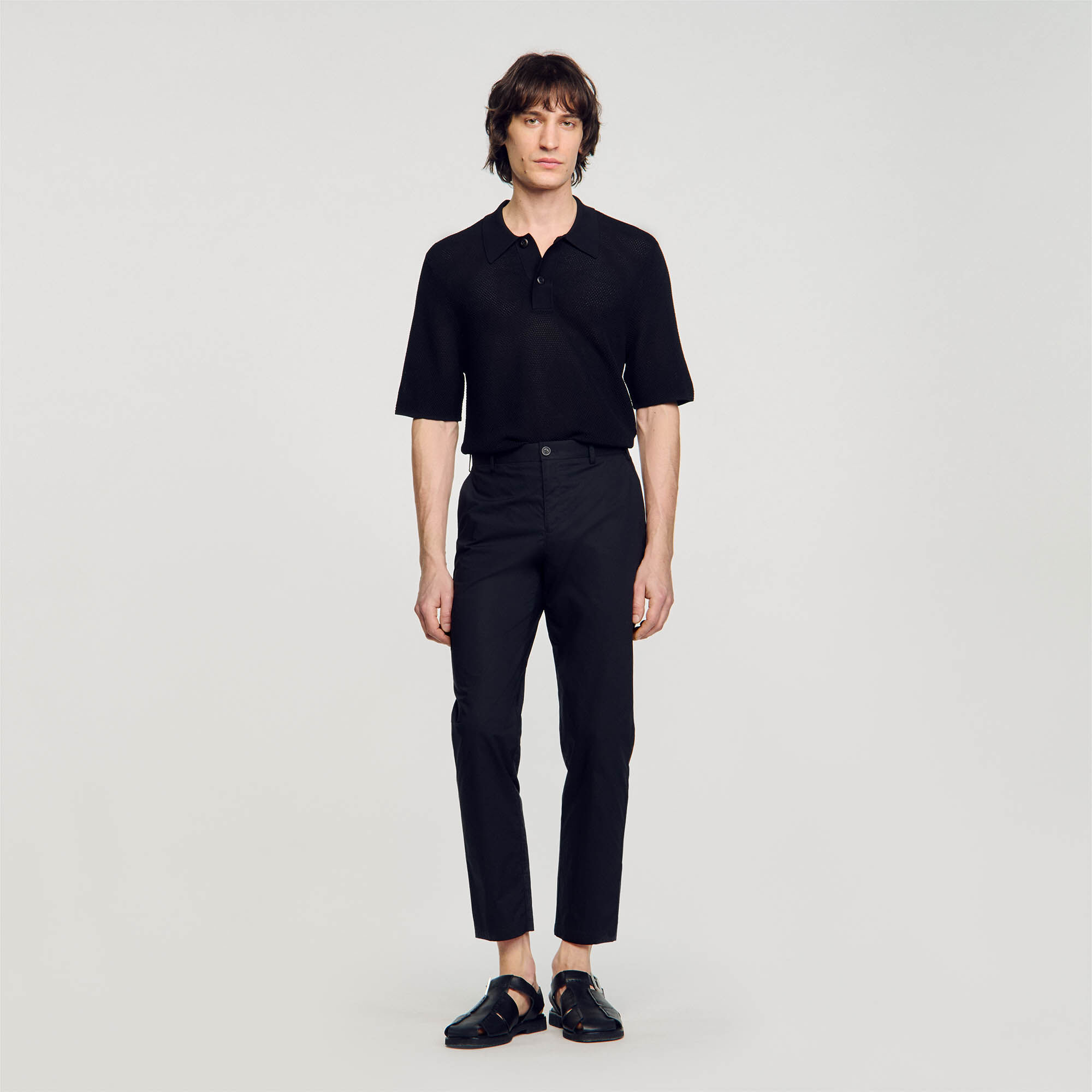 Pantalones de algodón con corte zanahoria