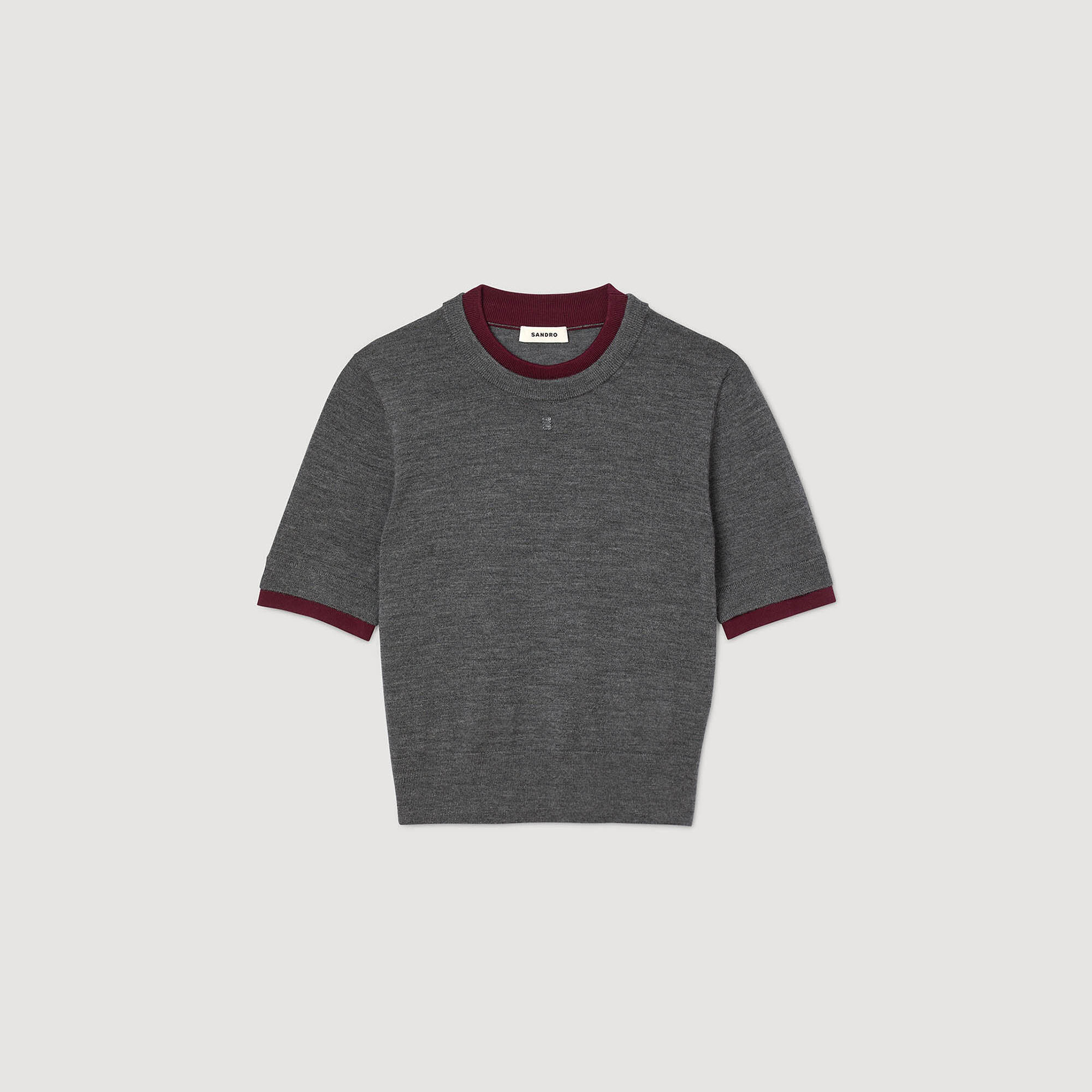 Sweater corto de dos tonos