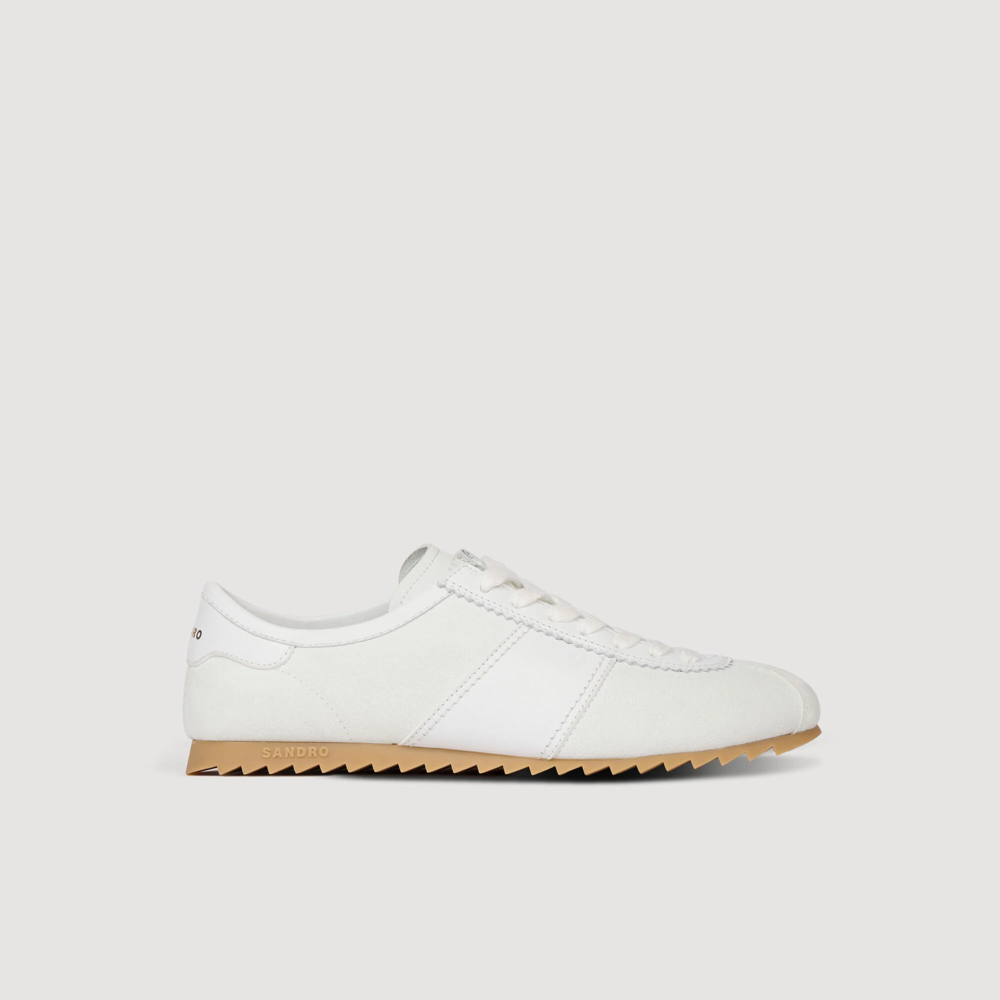 Zapatillas bajas de cuero y ante