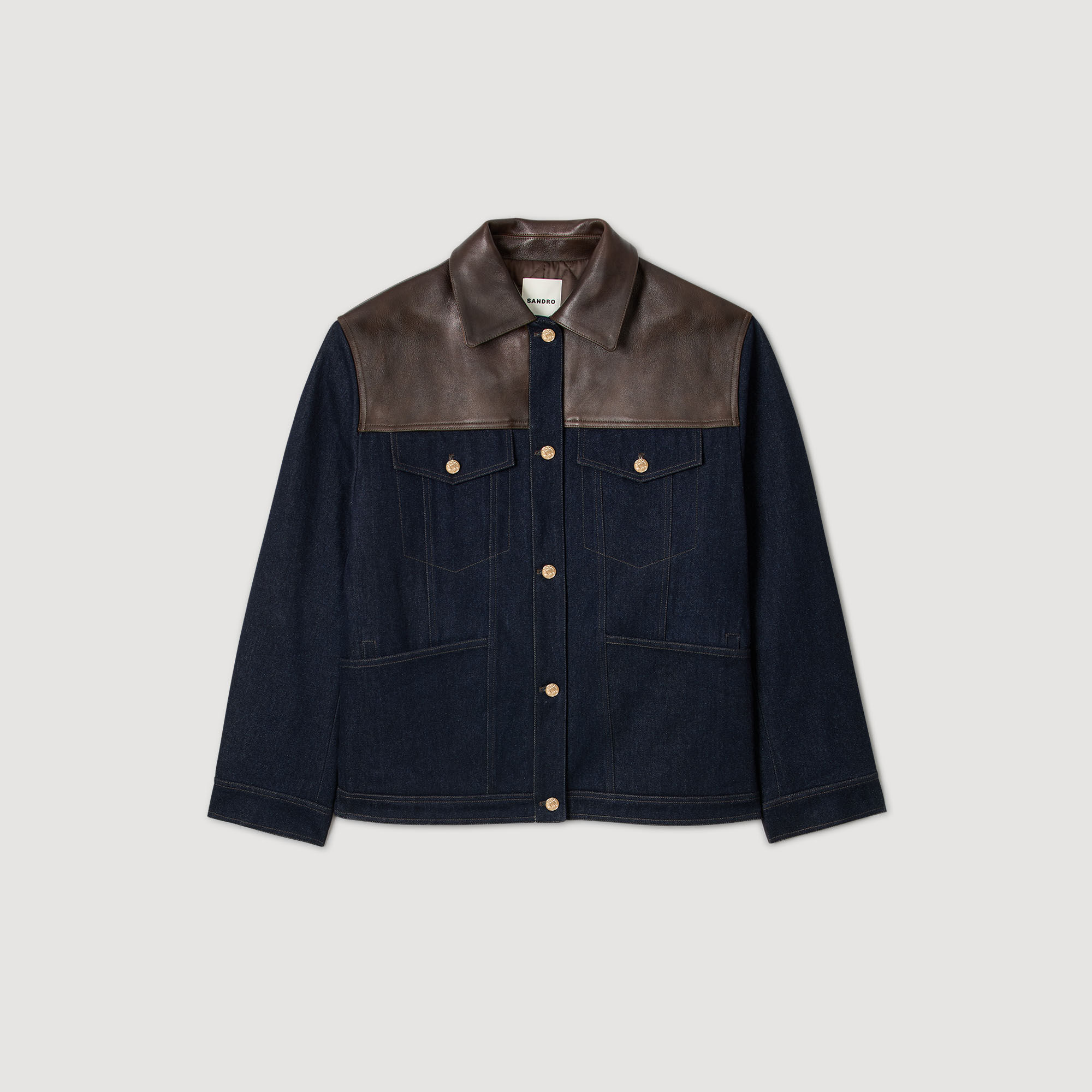 Chaqueta de mezclilla y cuero