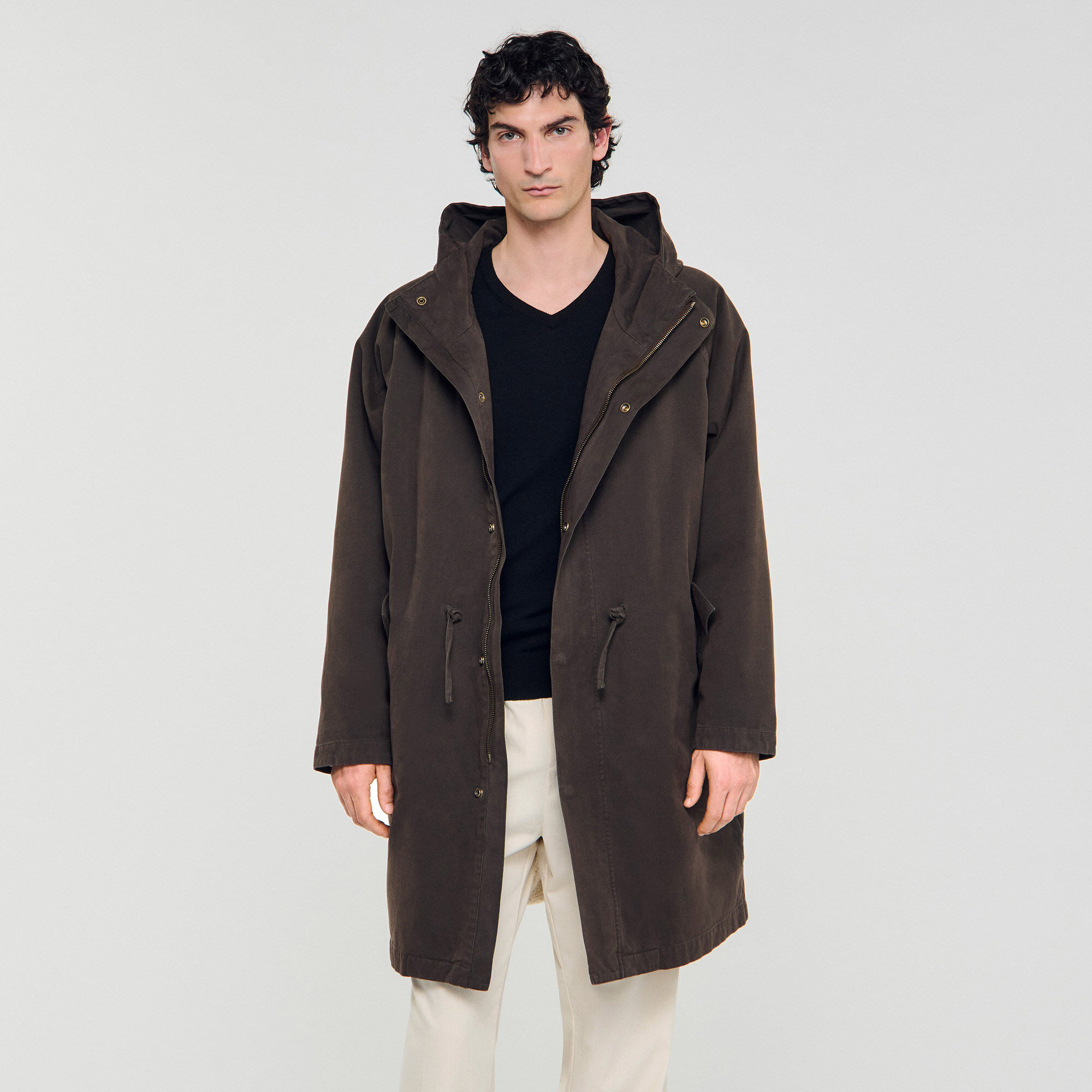 Parka de algodón y lana oversize