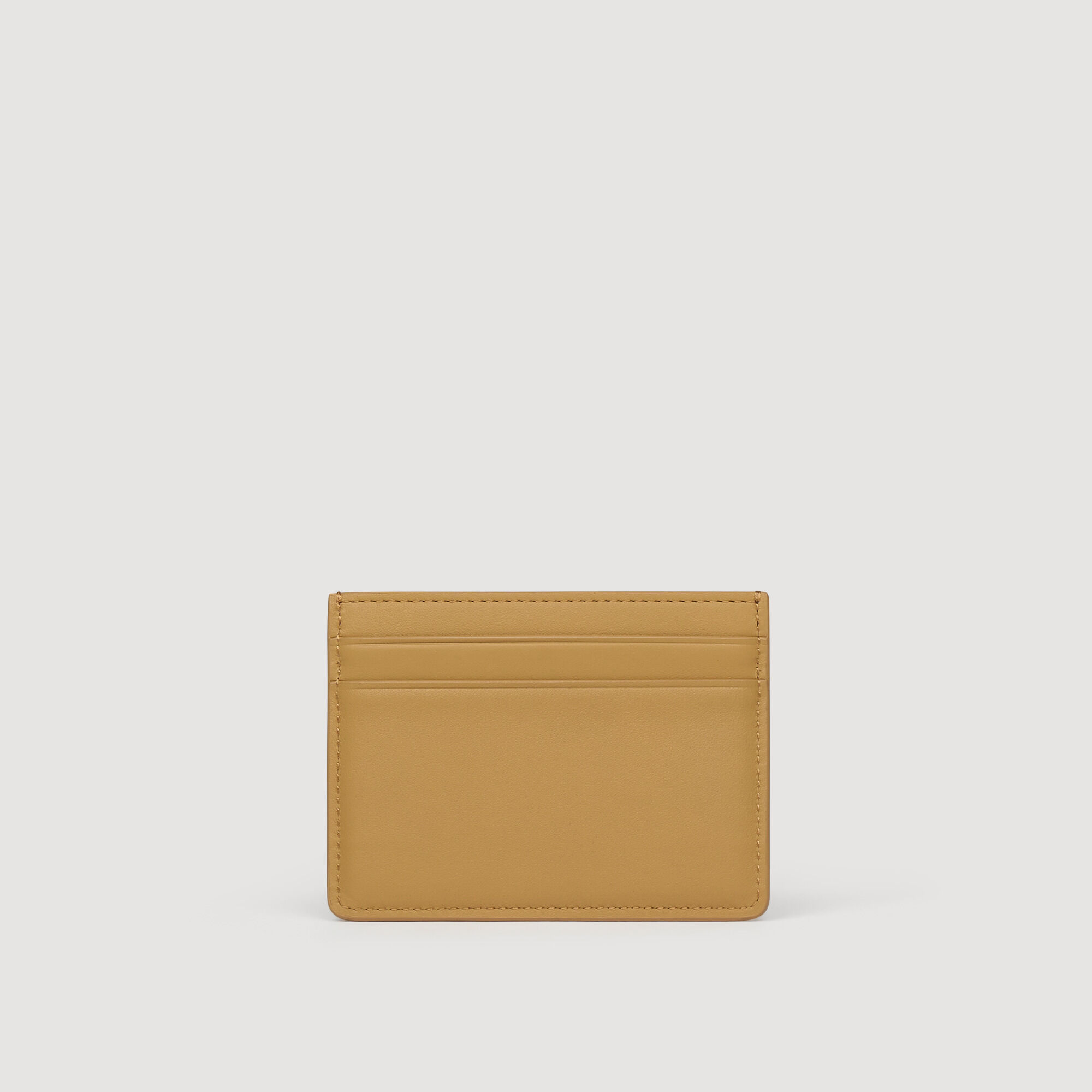 Porta tarjetas con logotipo de cuero