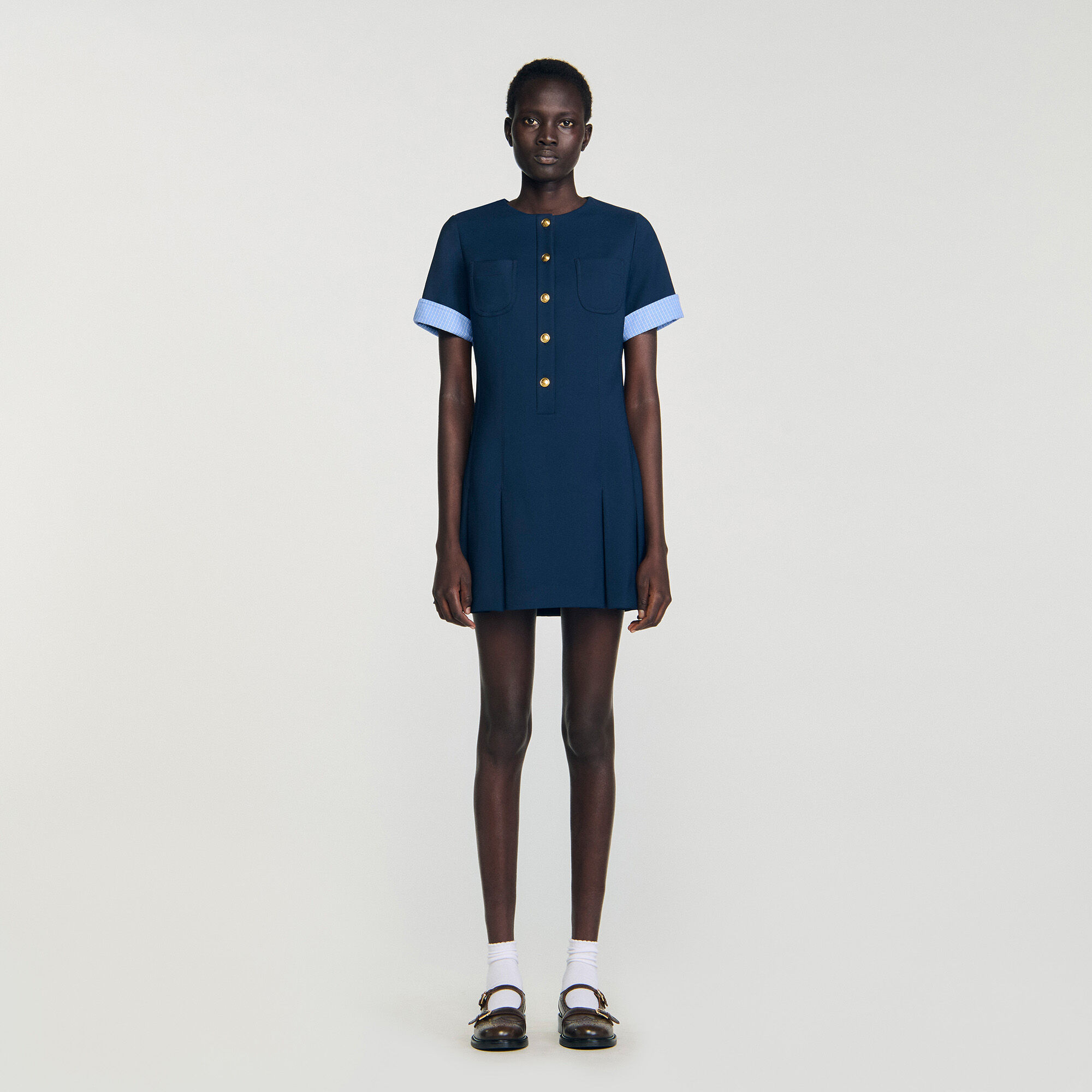 Vestido plisado mini