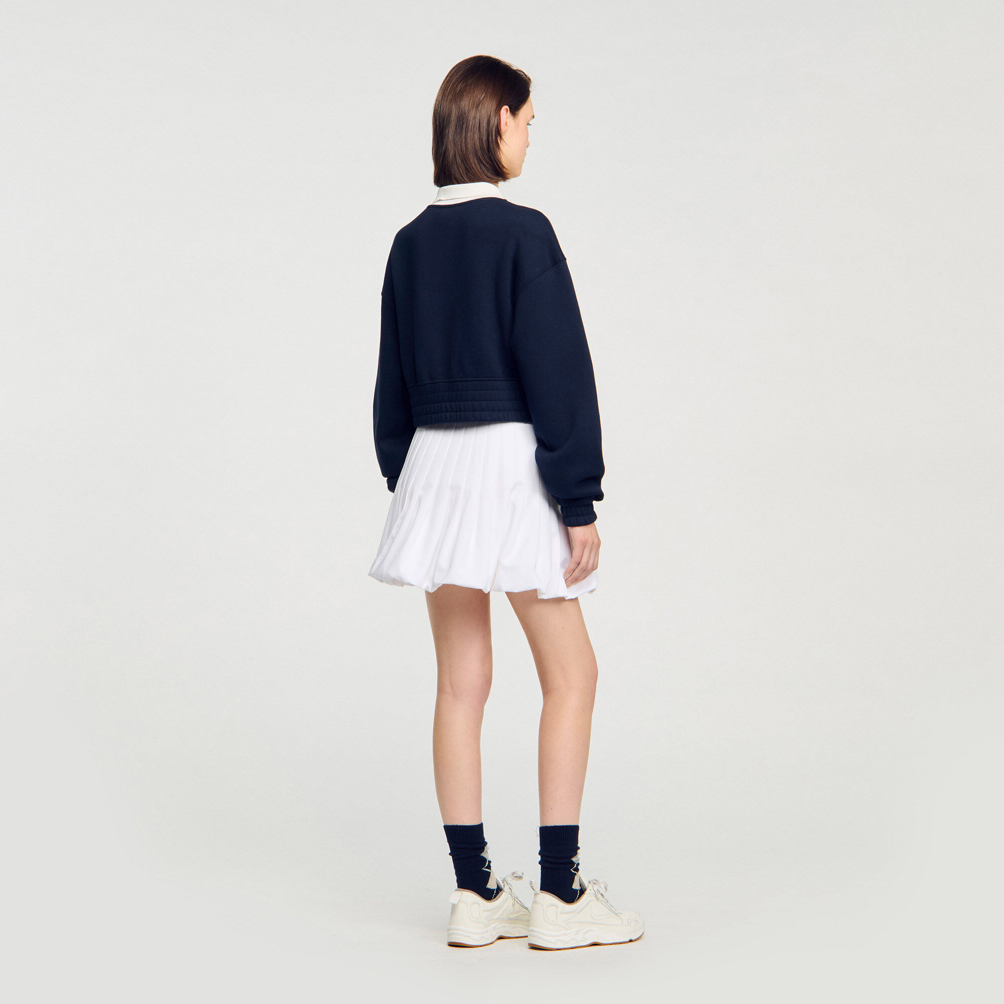 Sudadera corta de dos tonos