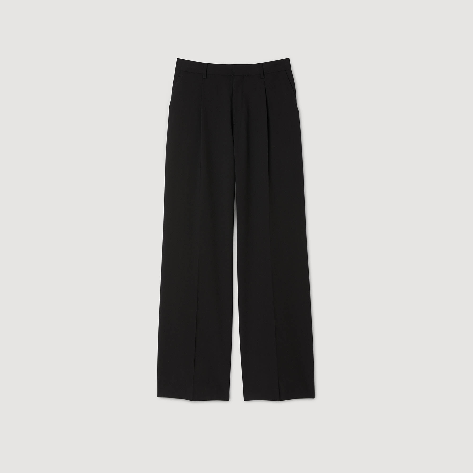 Pantalones de pierna ancha con pliegues
