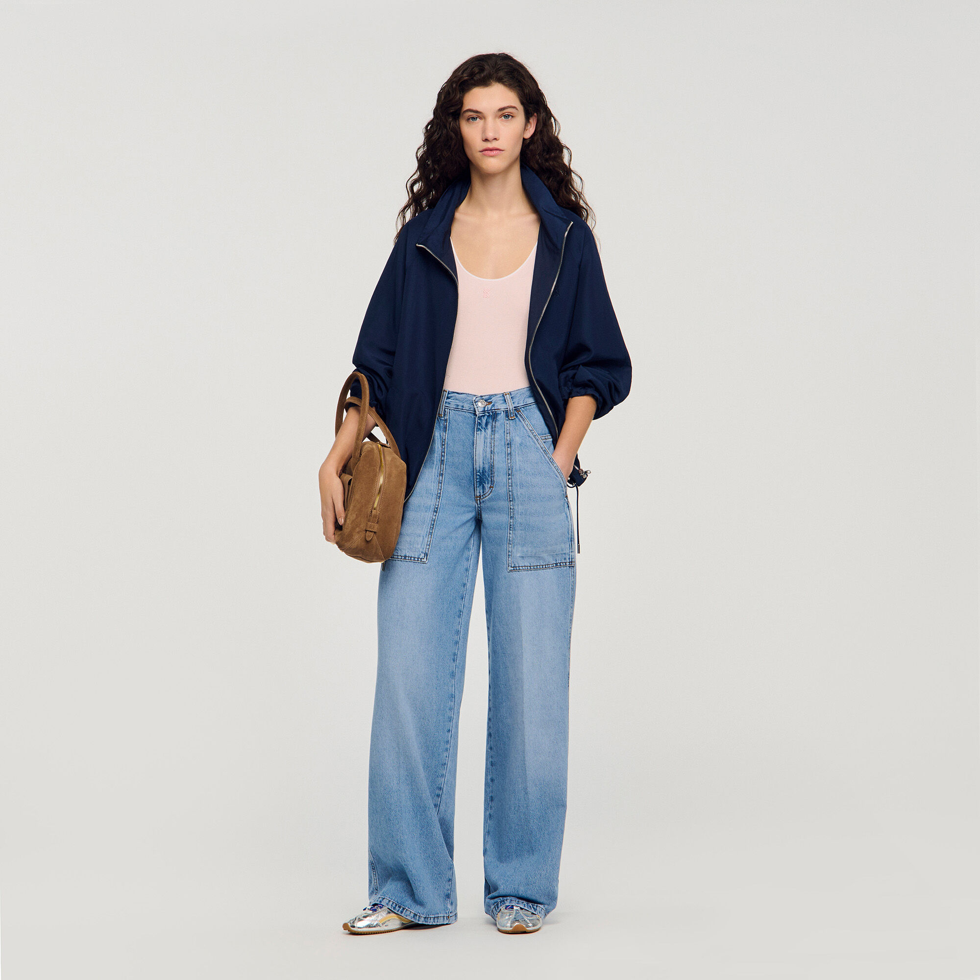 Pantalones vaqueros de pierna recta con desgaste
