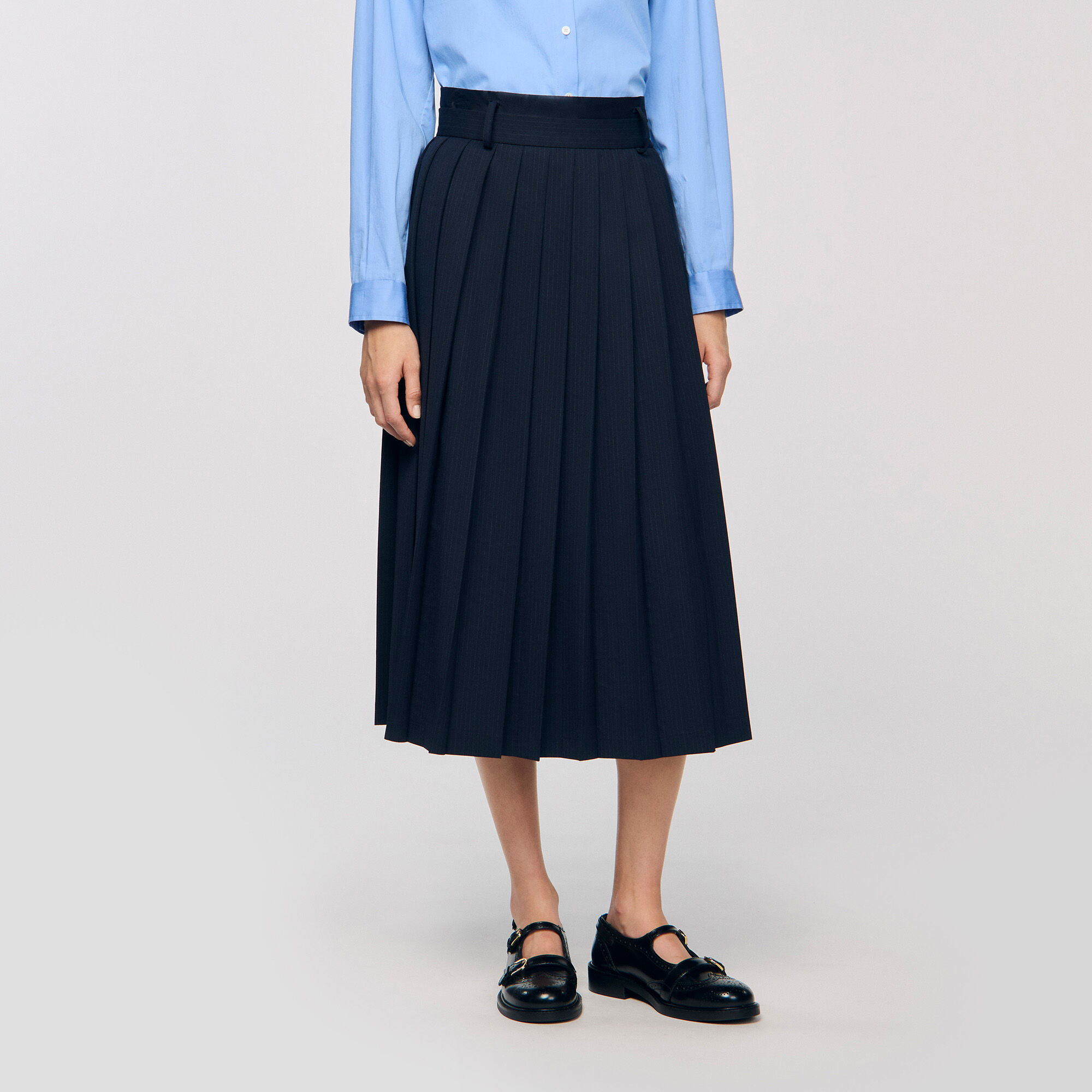 Falda midi plisada