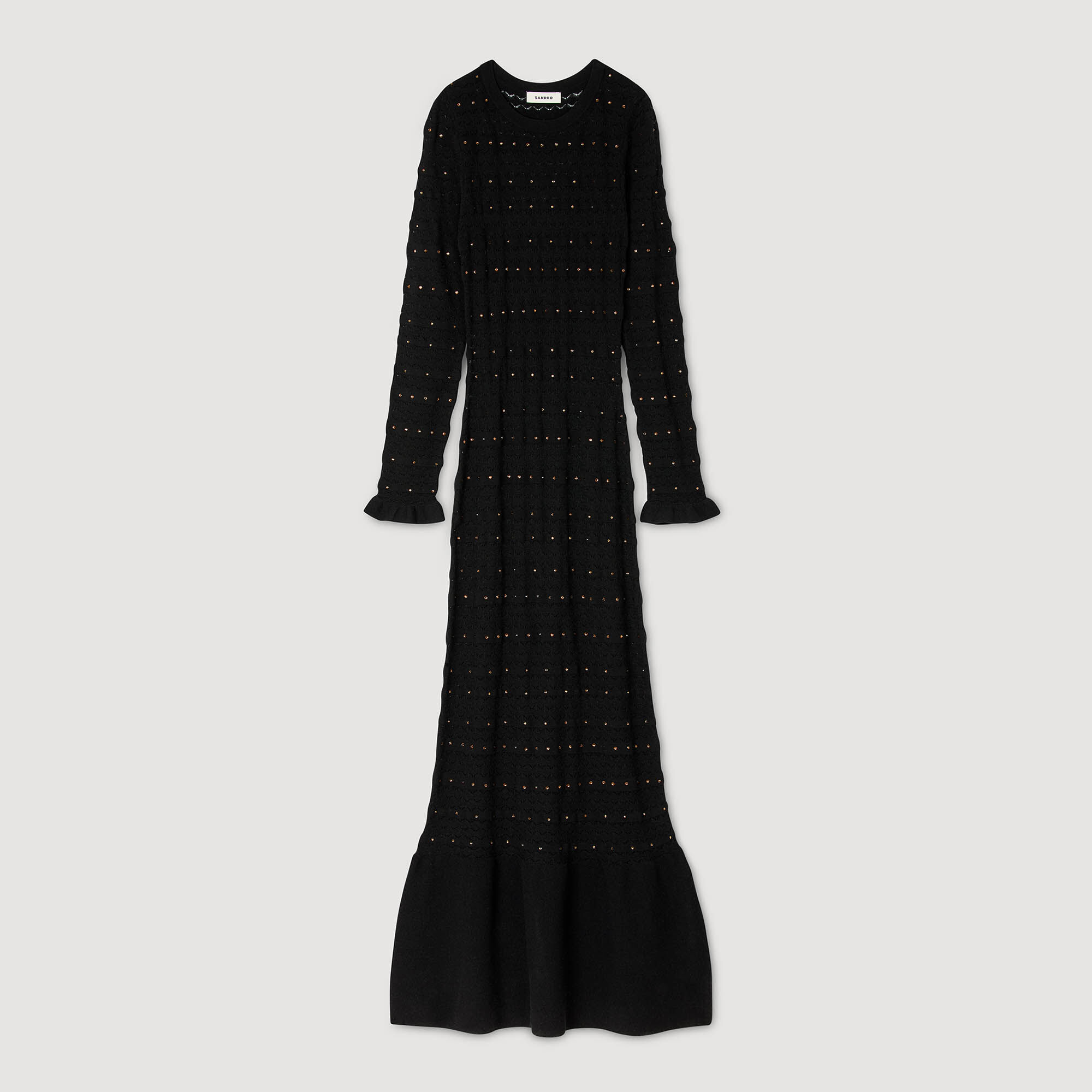 Vestido maxi de punto con lentejuelas