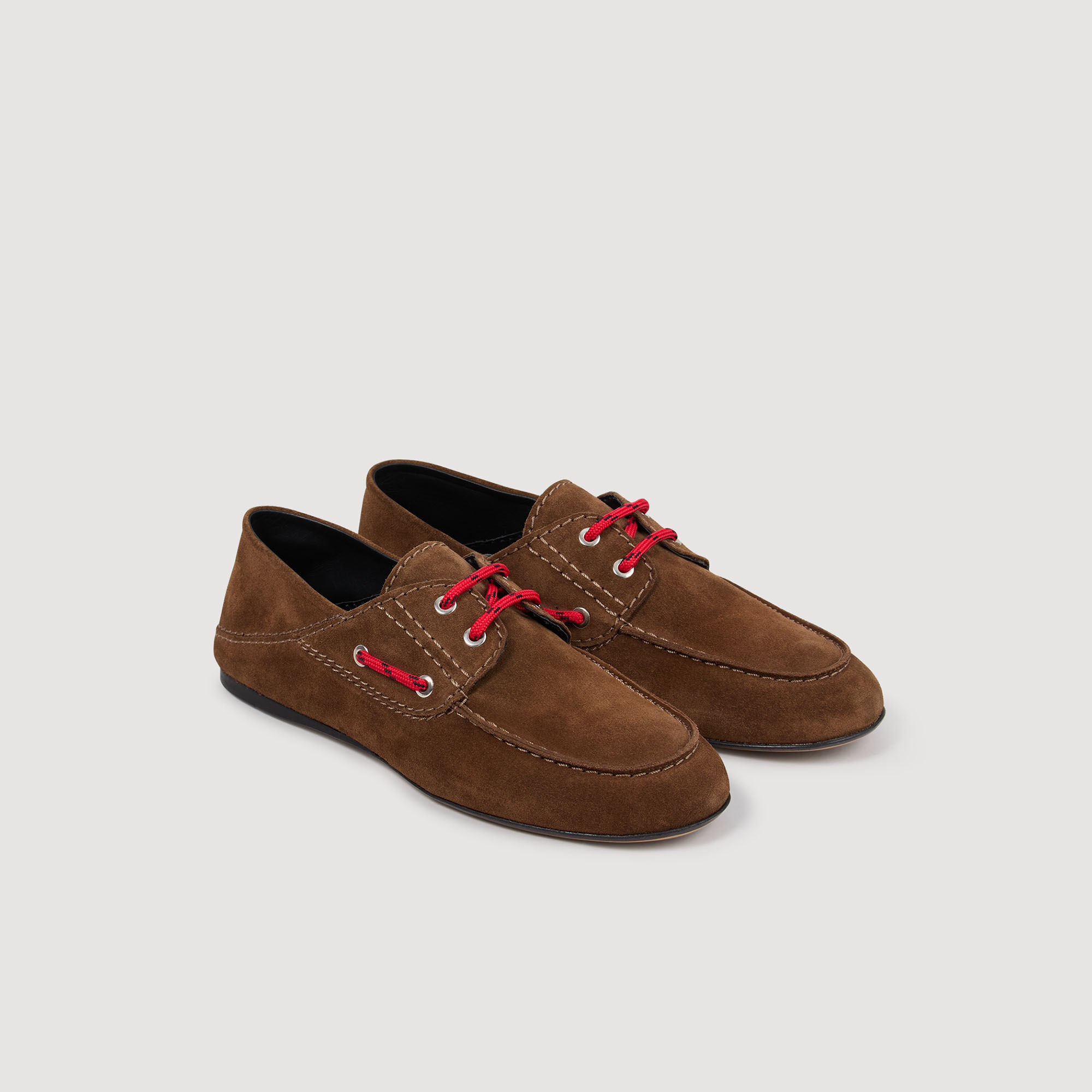 Zapatillas de barco de ante con cordones