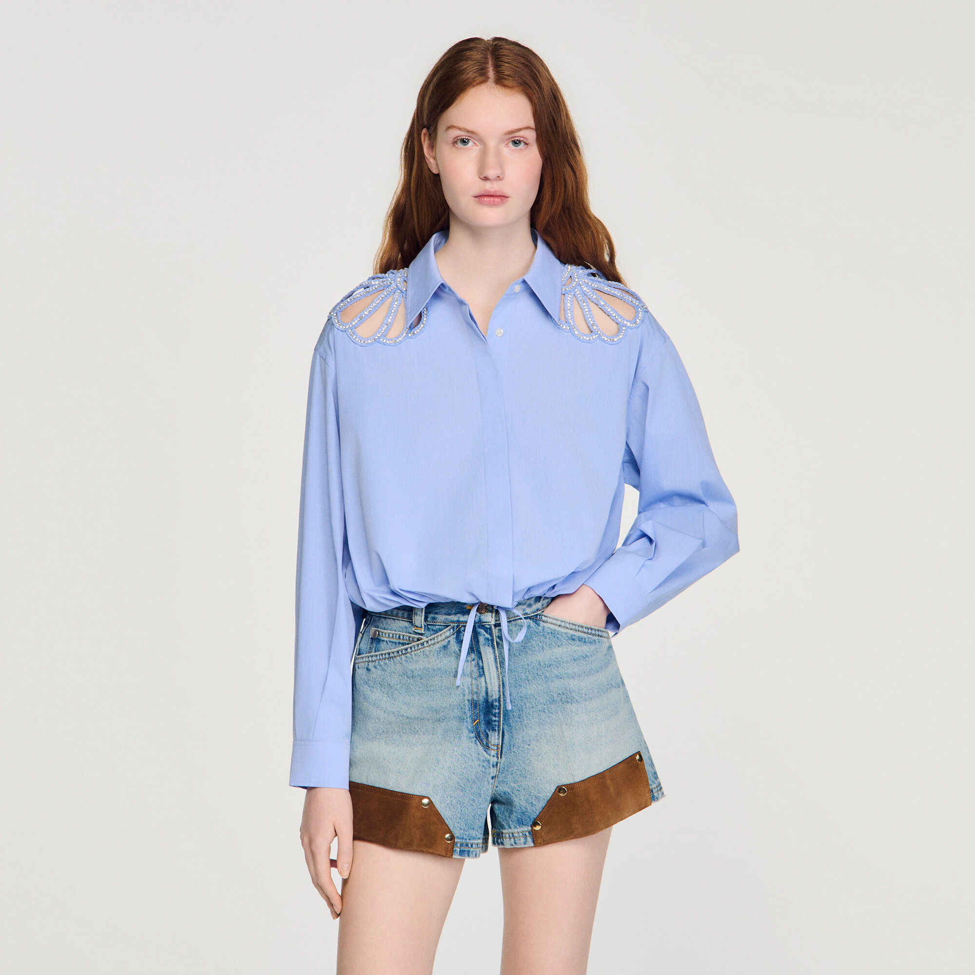 Camisa de algodón con bordado