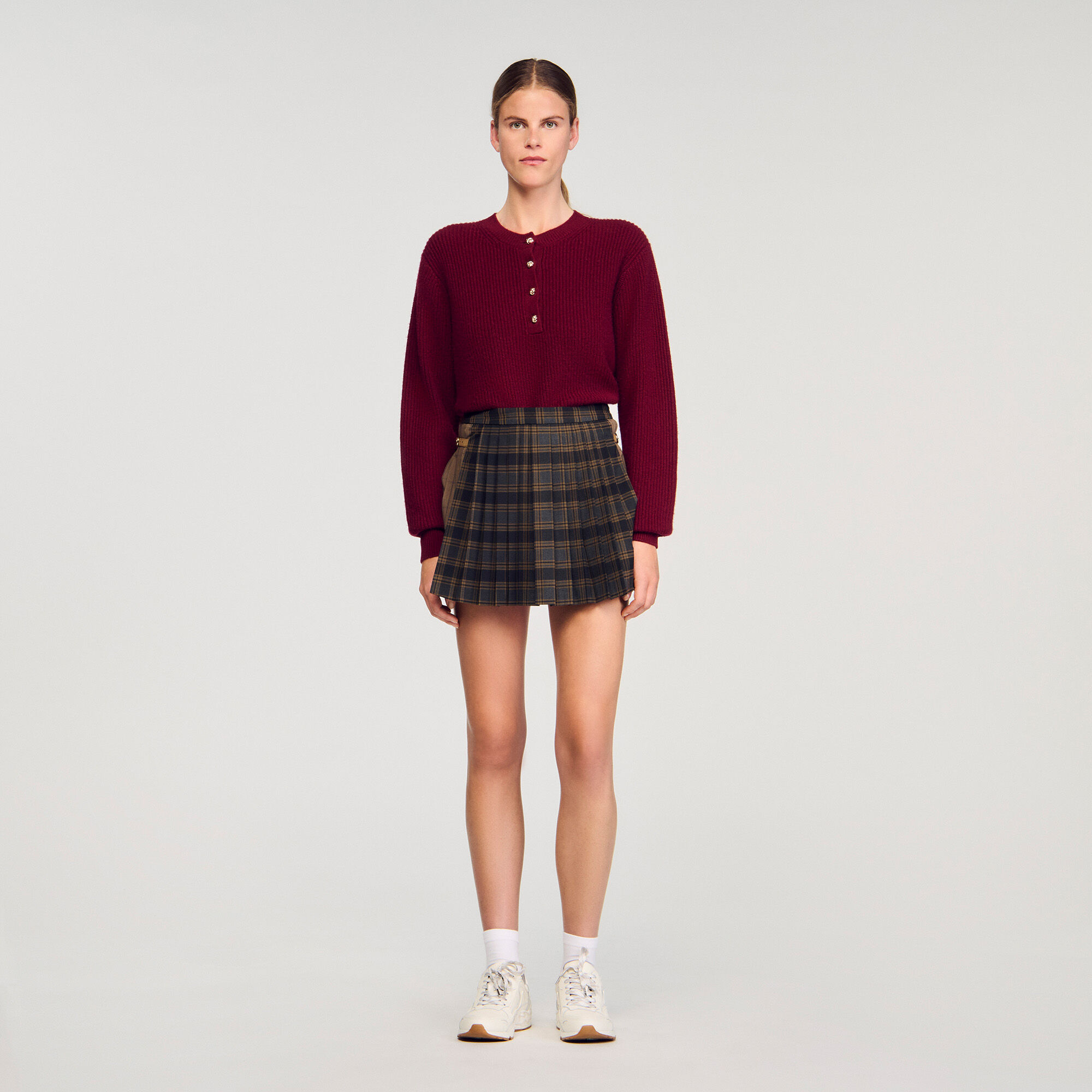 Sweater de botones de lana y cachemira