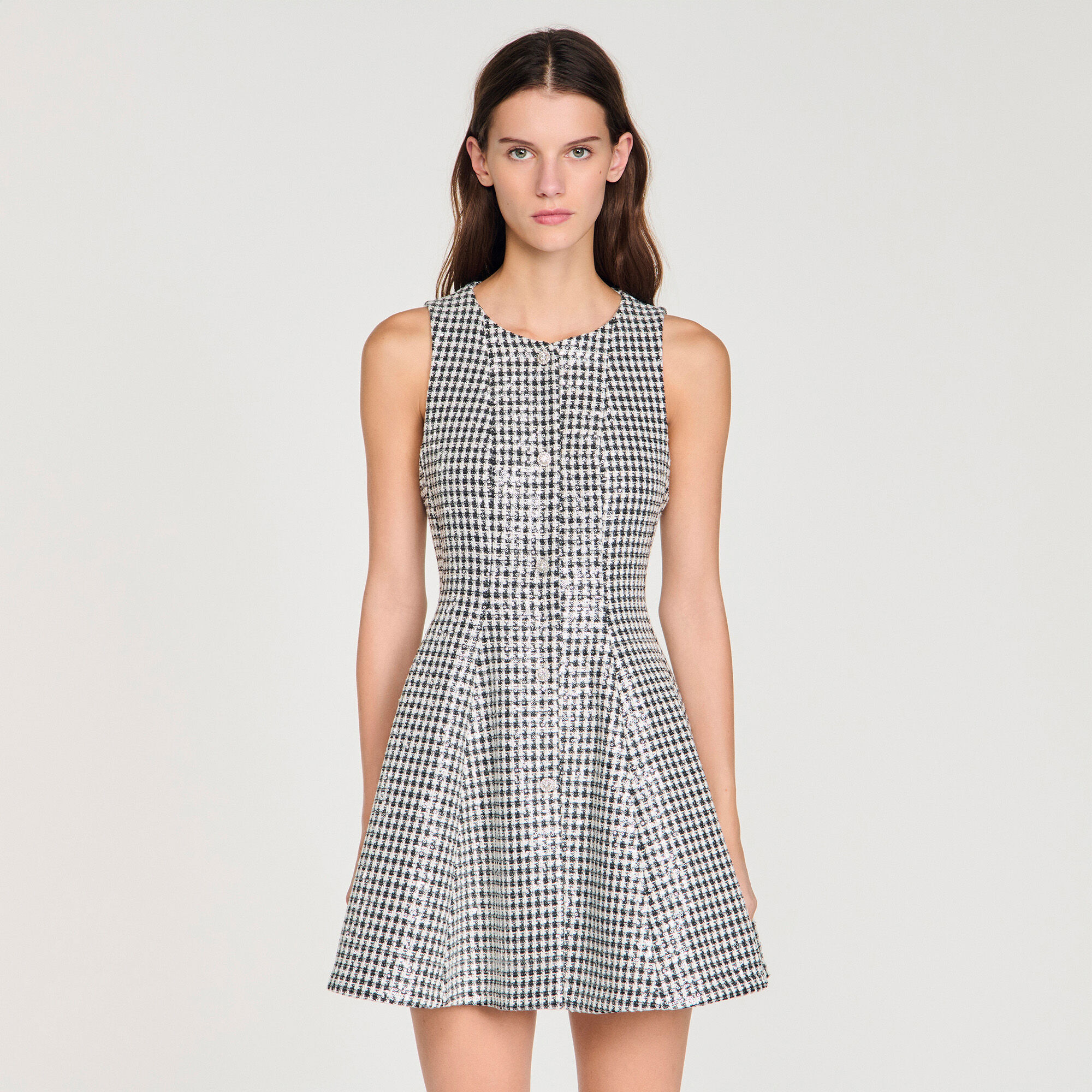 Vestido mini de tweed y lentejuelas