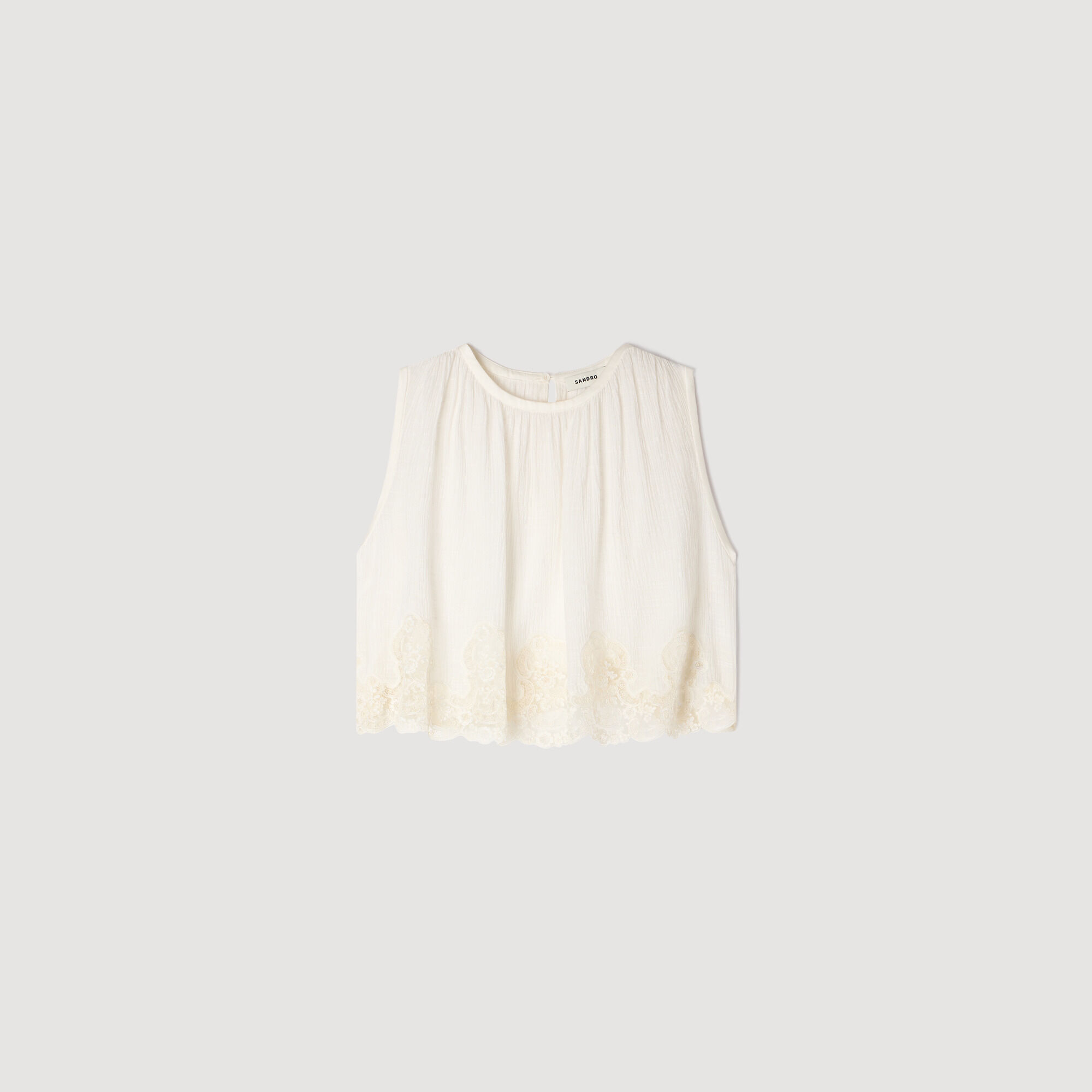 Crop top de crepón
