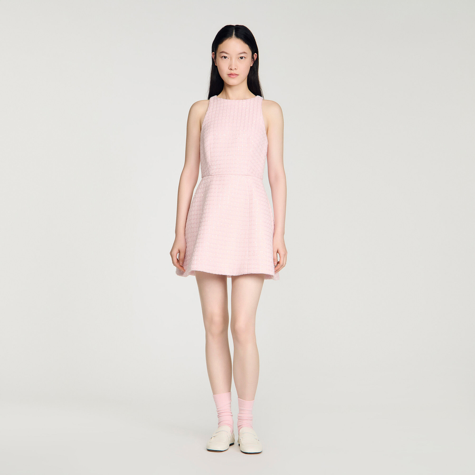 Vestido mini de terciopelo con lentejuelas