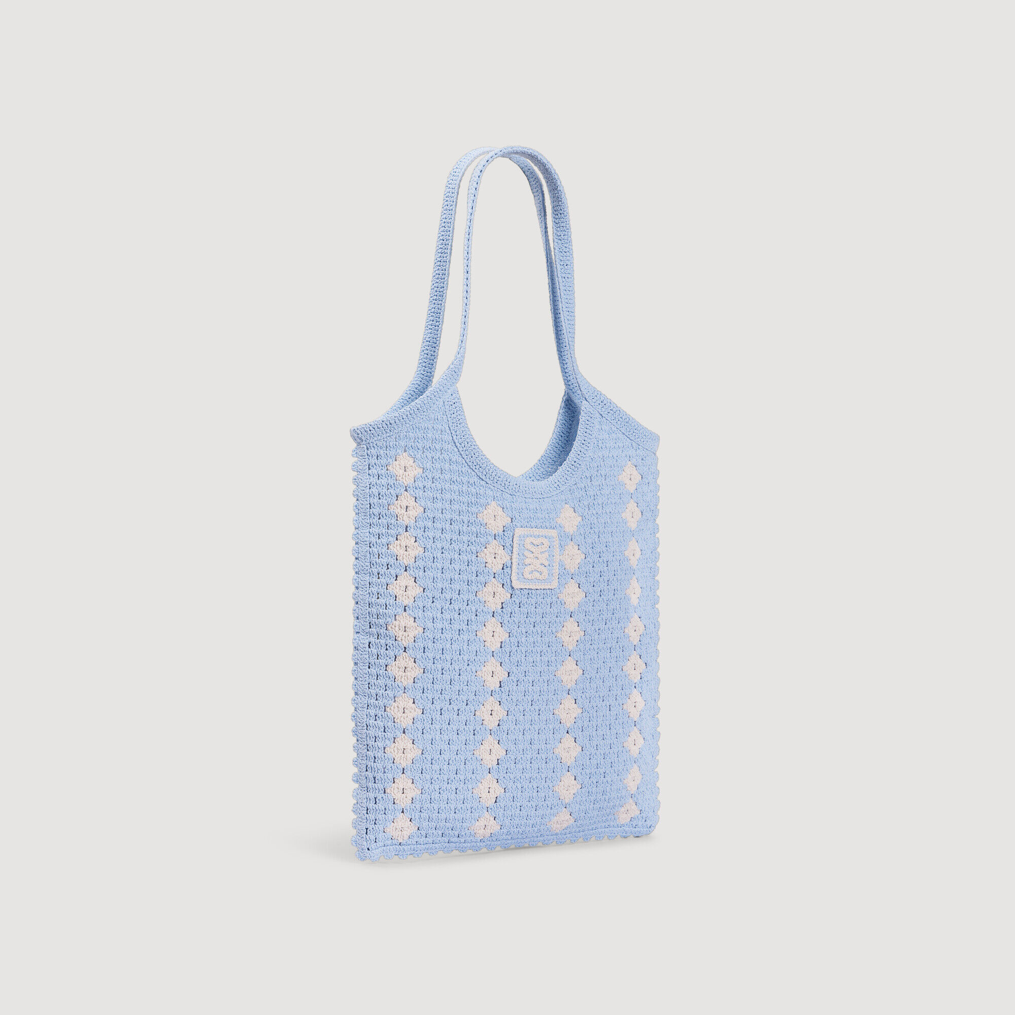 Bolso de ganchillo bicolor