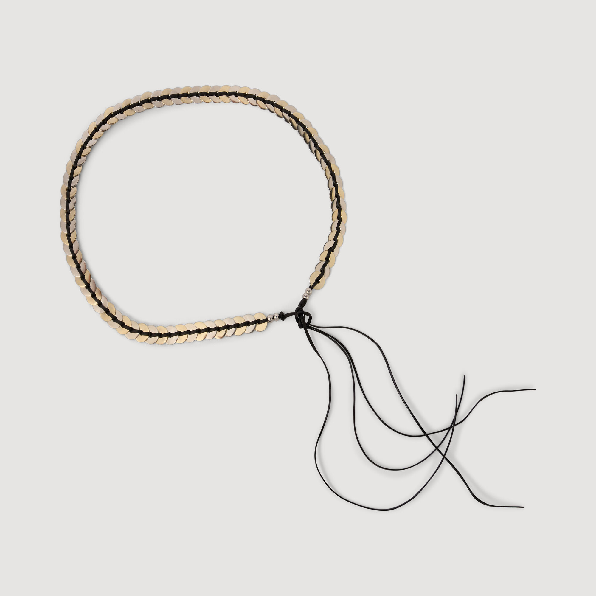 Cinturón de joyería con cordón de cuero