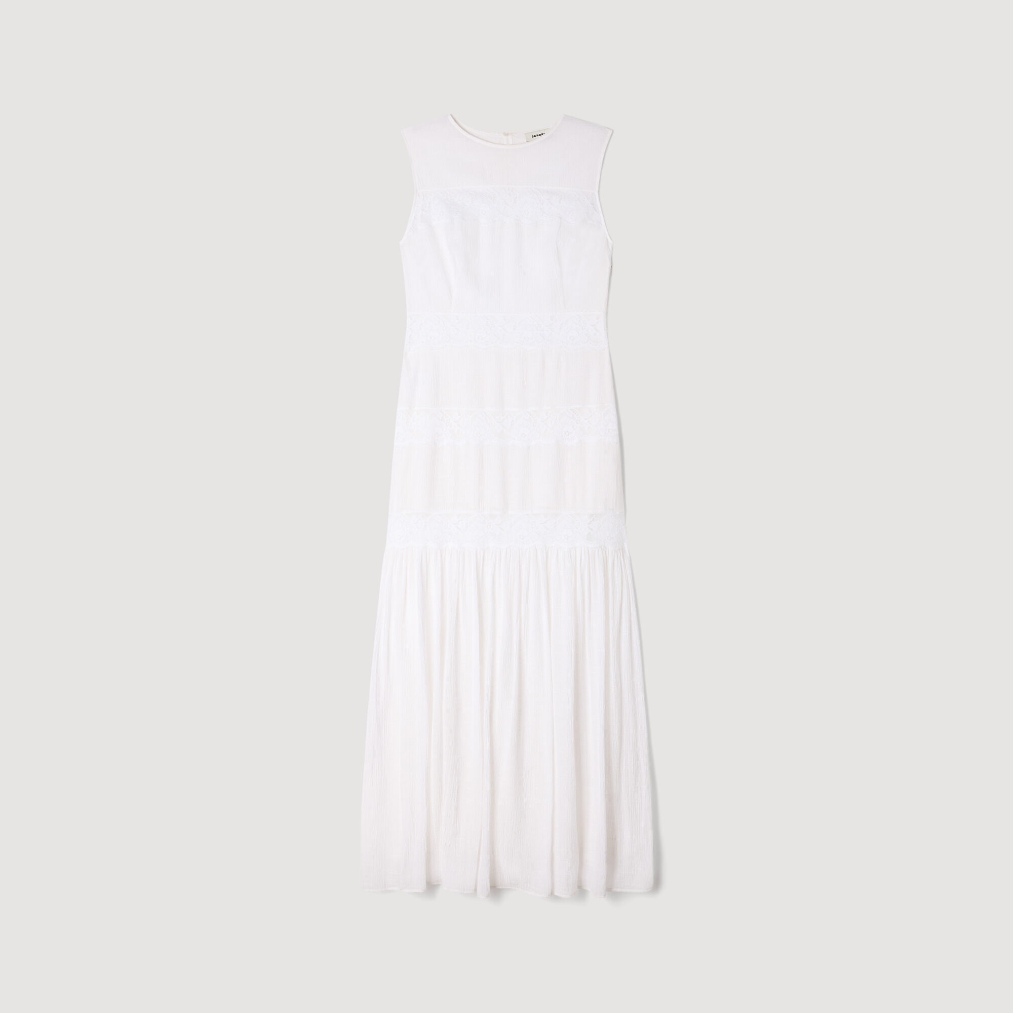 Vestido largo de crepón