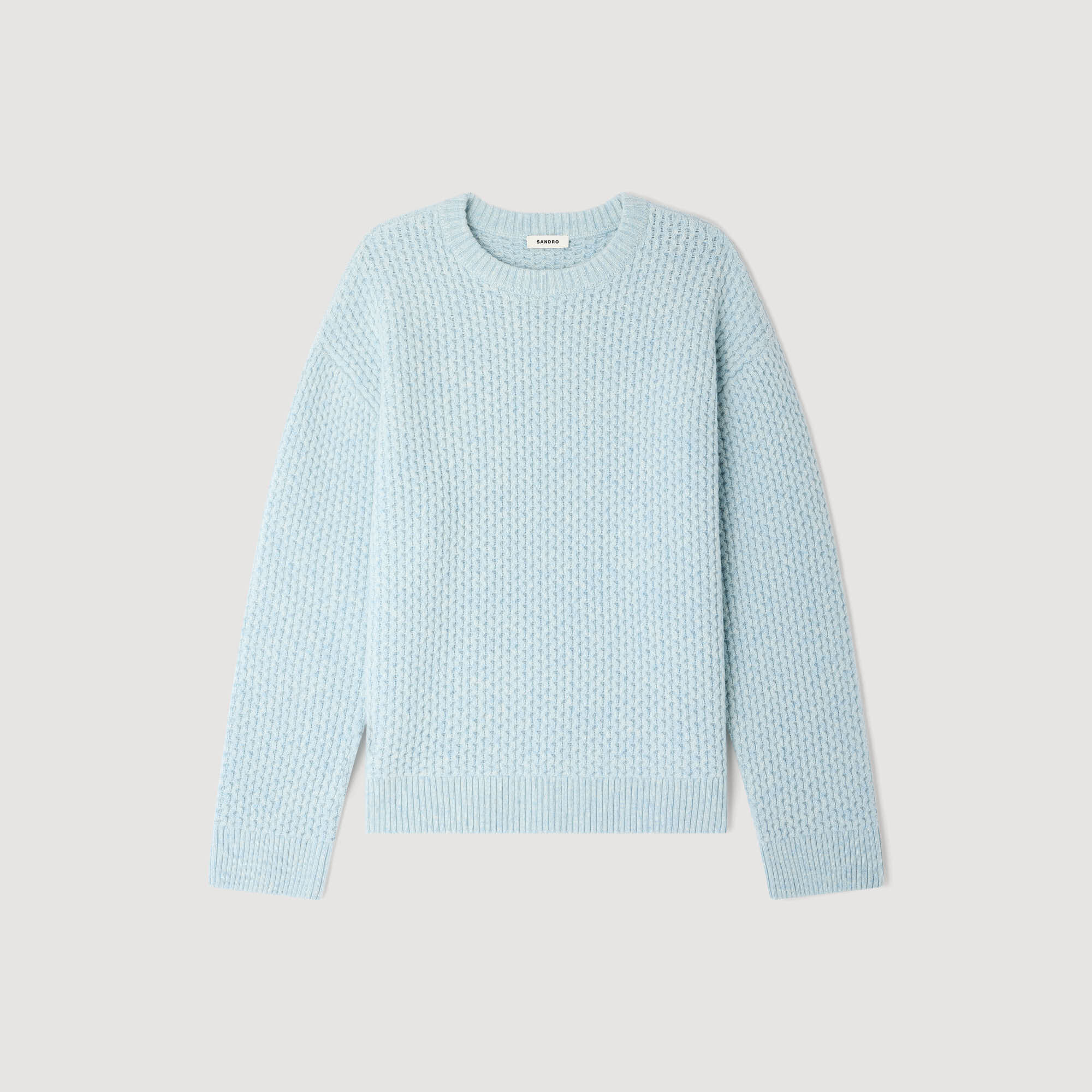 Sweater de lana con punto de panal