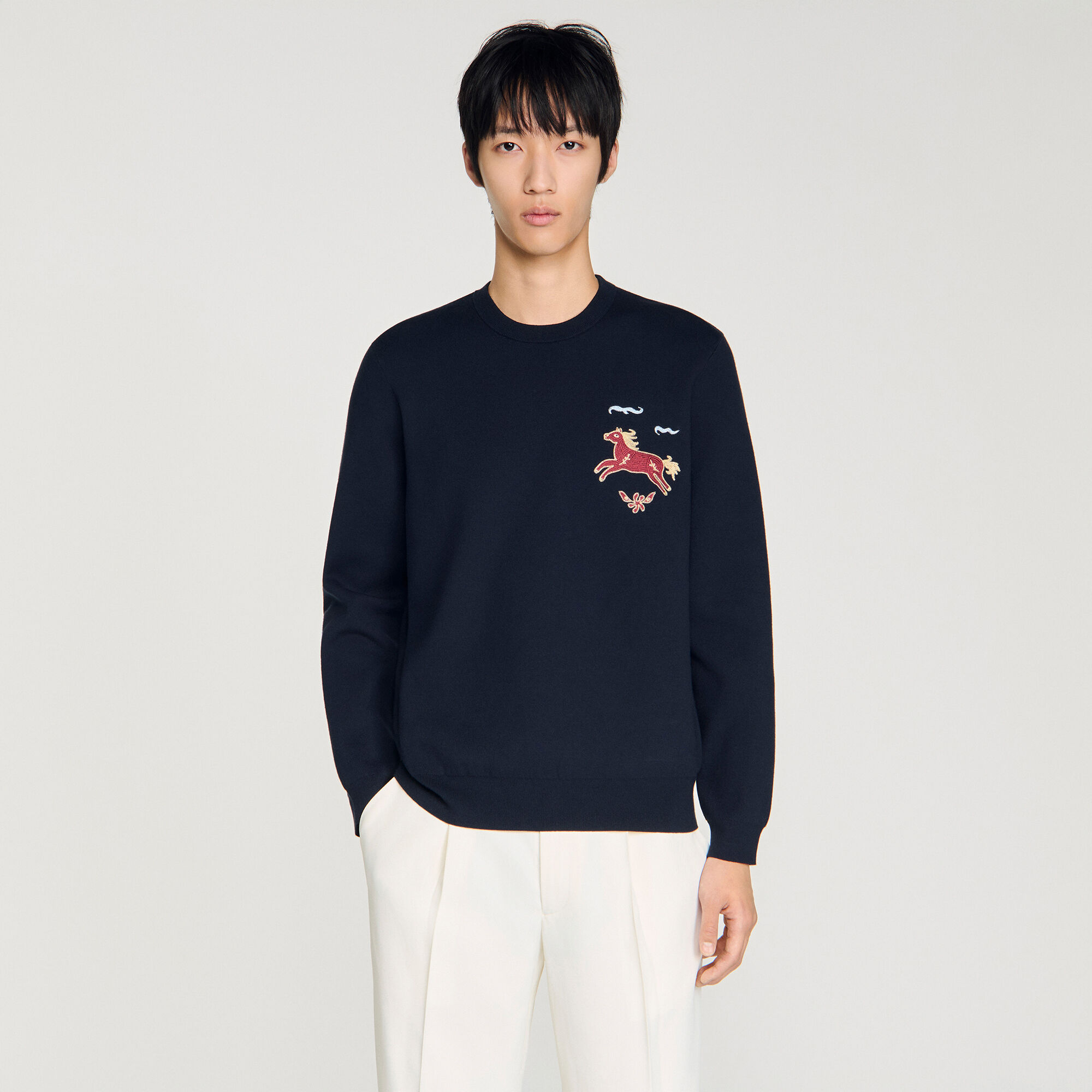 Sudadera con caballo bordado
