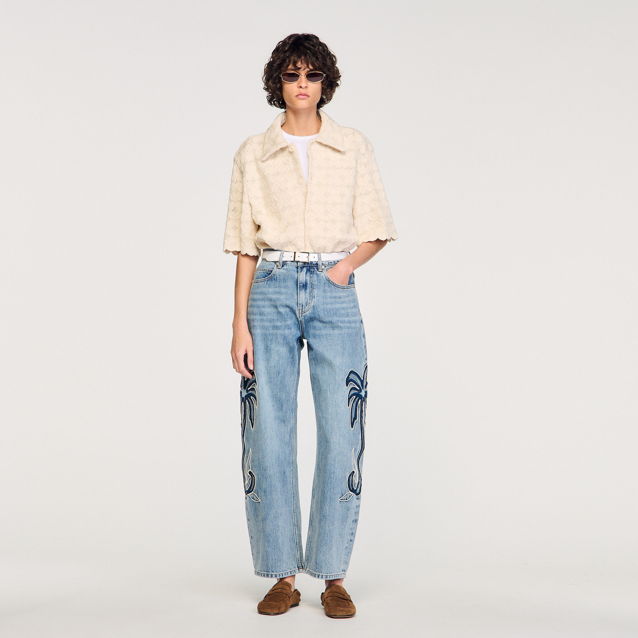 Camisa de algodón broderie anglaise