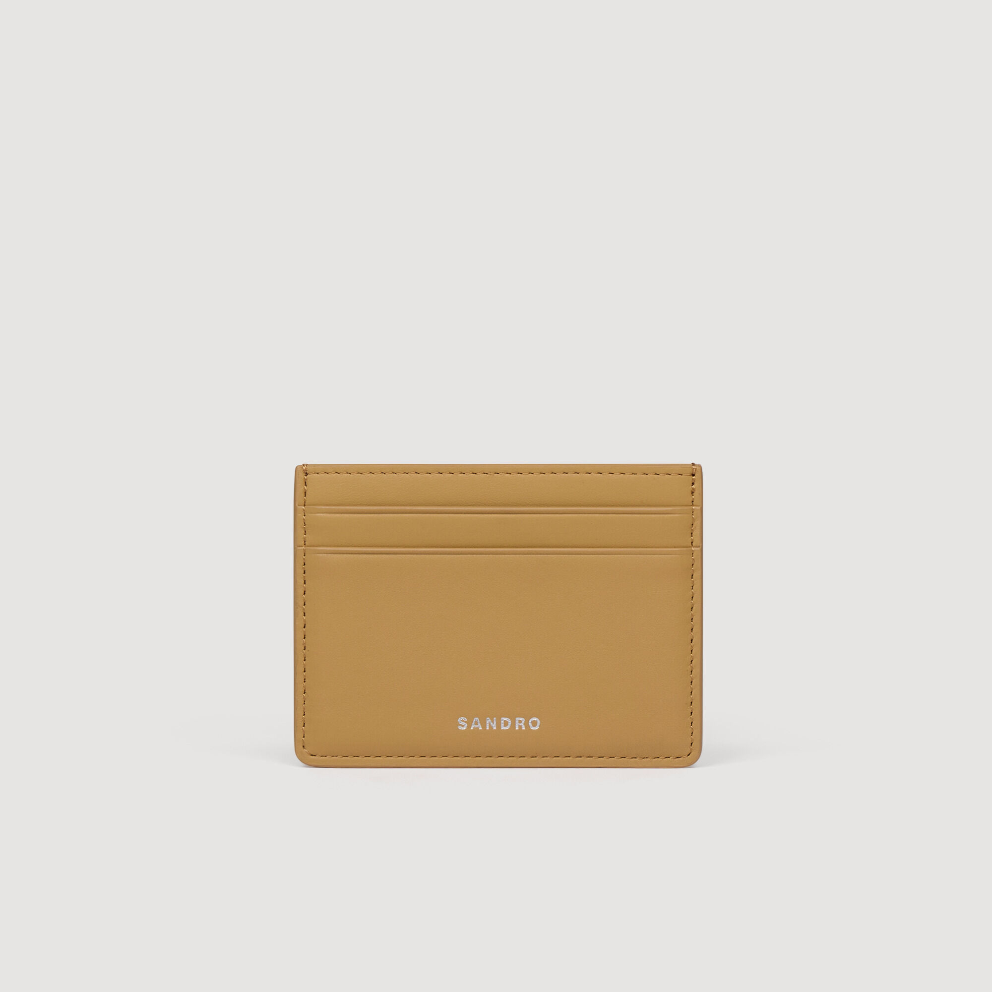Porta tarjetas con logotipo de cuero