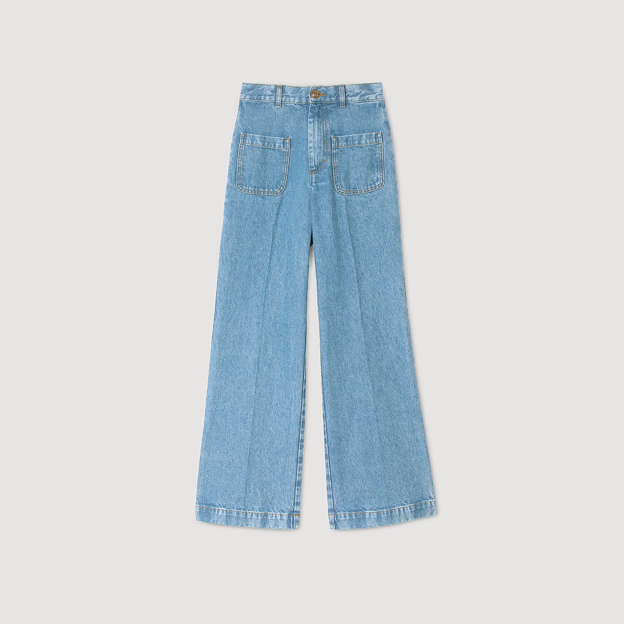 Pantalones vaqueros de pierna ancha con cintura alta