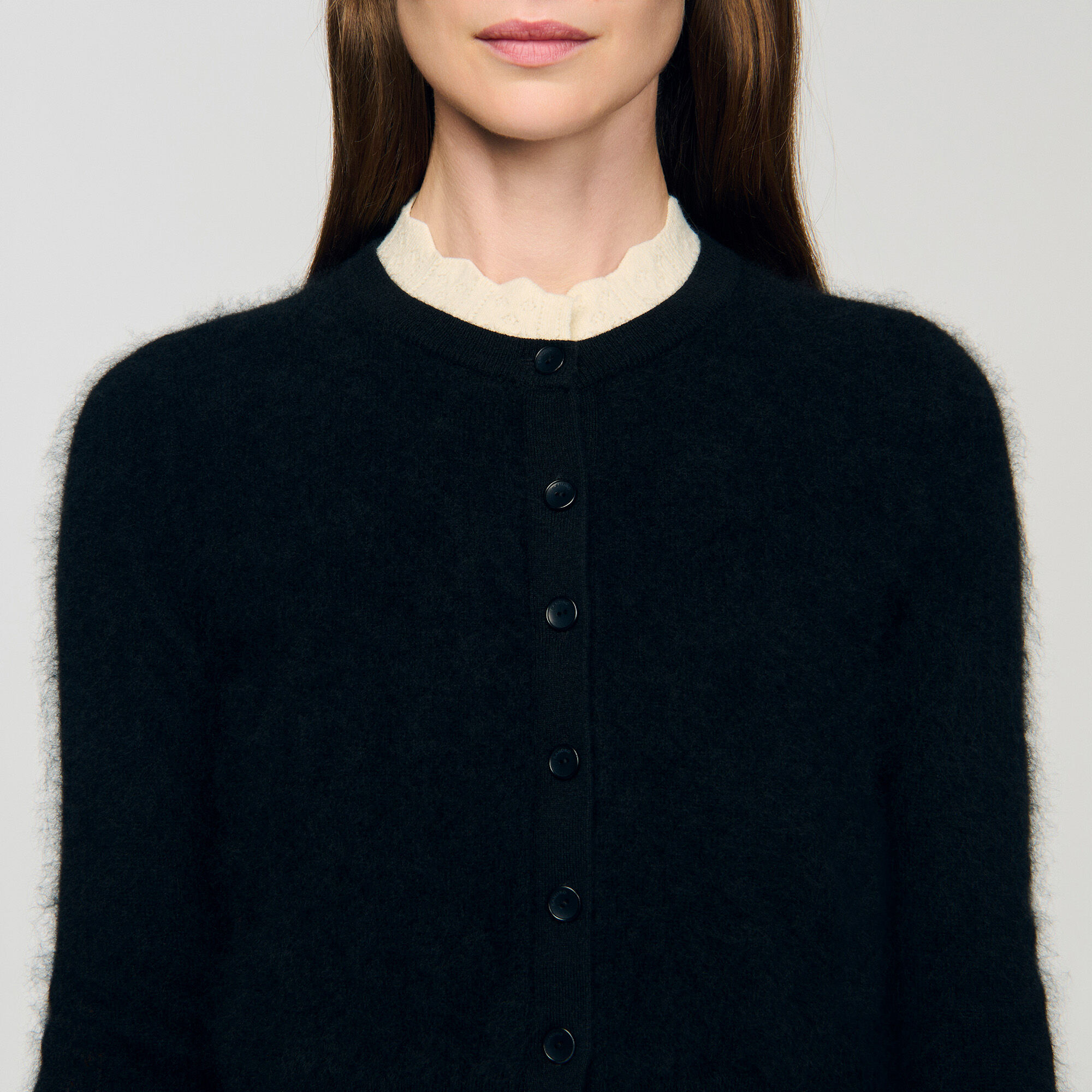 Cardigan con cuello puntoelle