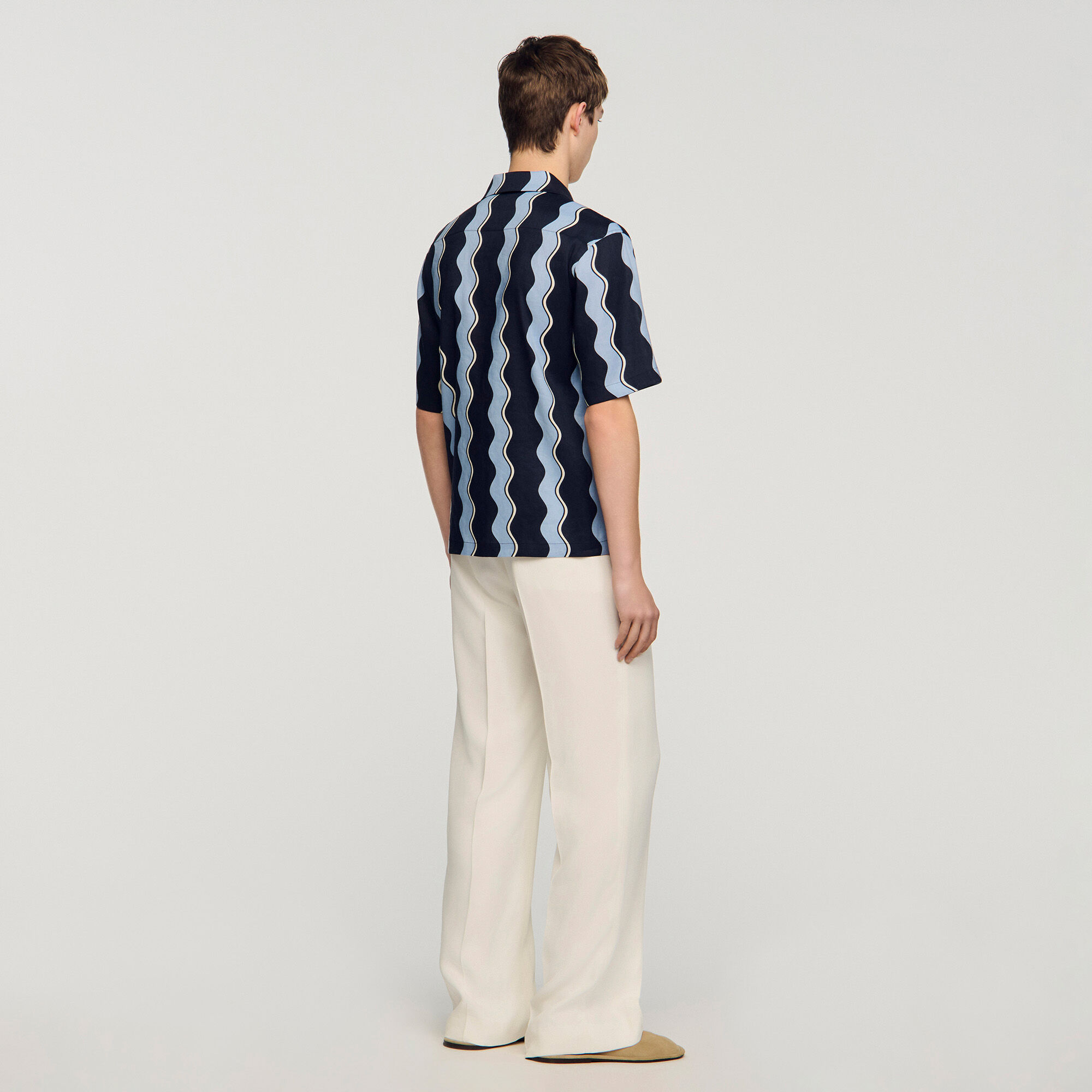 Camisa de lino estampada