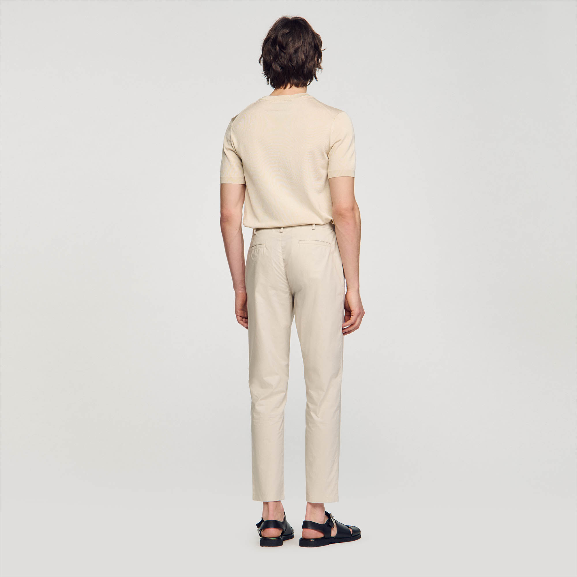 Pantalones de algodón con corte zanahoria